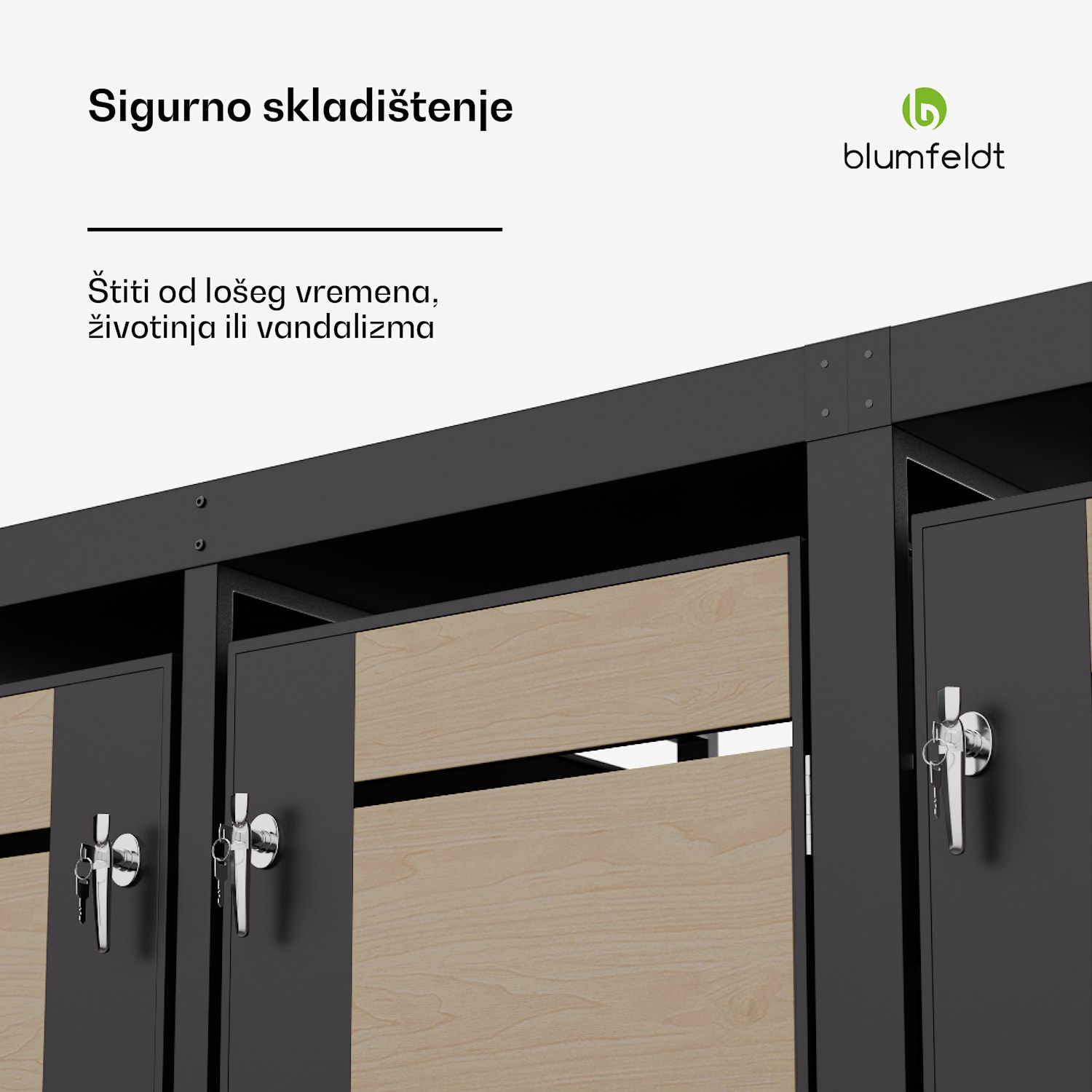 BinSafe kutija za otpatke 3 kante 240L krov za sadnju od pocinčanog čelika otporan na vremenske uvjete koji se može zaključati 