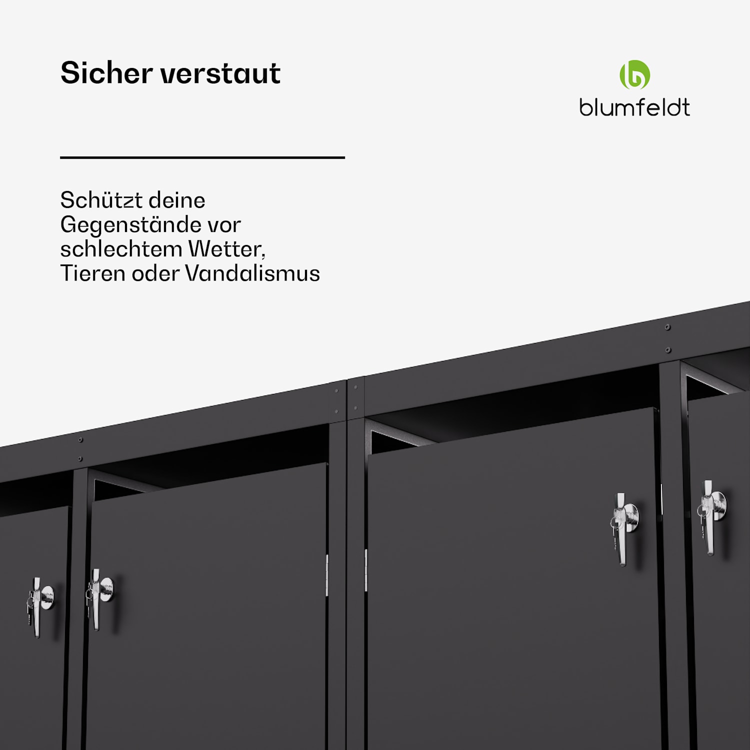 Blumfeldt BinSafe Mülltonnenbox 4 Tonnen 240 L wetterfest abschließbar galvanisierter Stahl