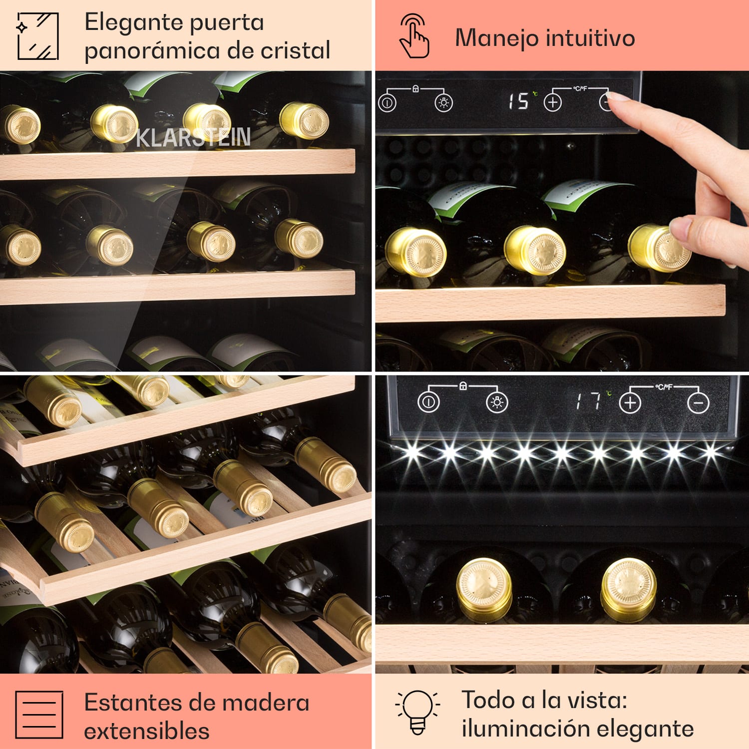 Vinetage 49 Uno nevera para vinos 110 Ltr / 49 botellas. 4-22°C Retro 