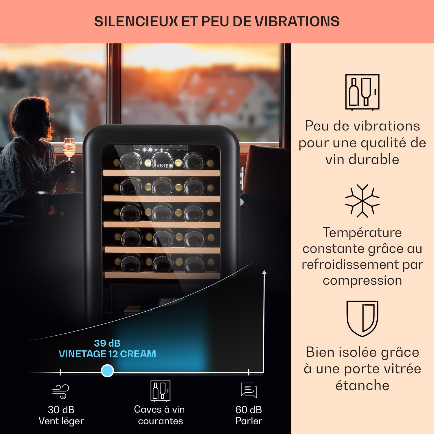 Vinetage 49 Uno cave à vin 110 L / 49 Bt 4-22 °C Rétro 