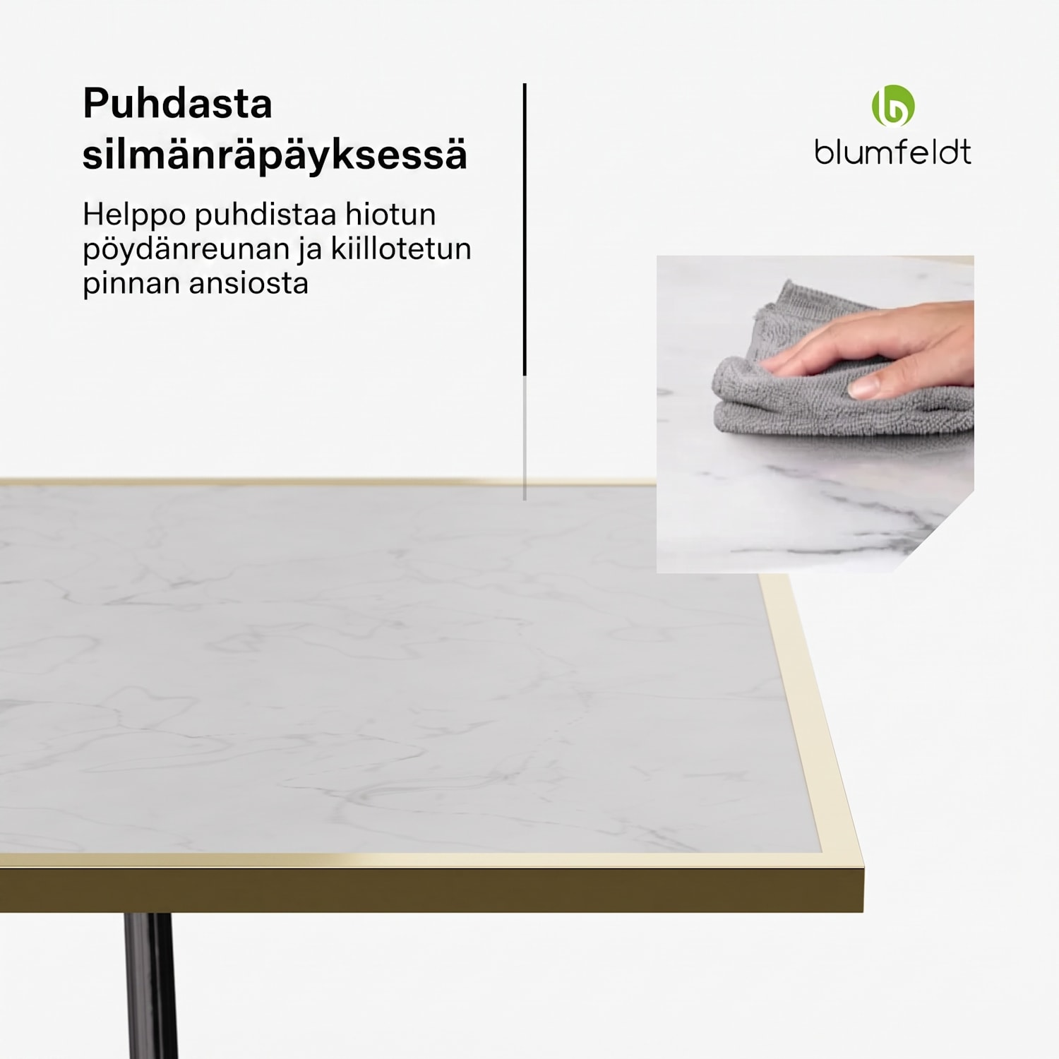 Patras Lux bistropöytä marmoripöytälevy 60 x 60 cm valurautainen jalusta Valkoinen