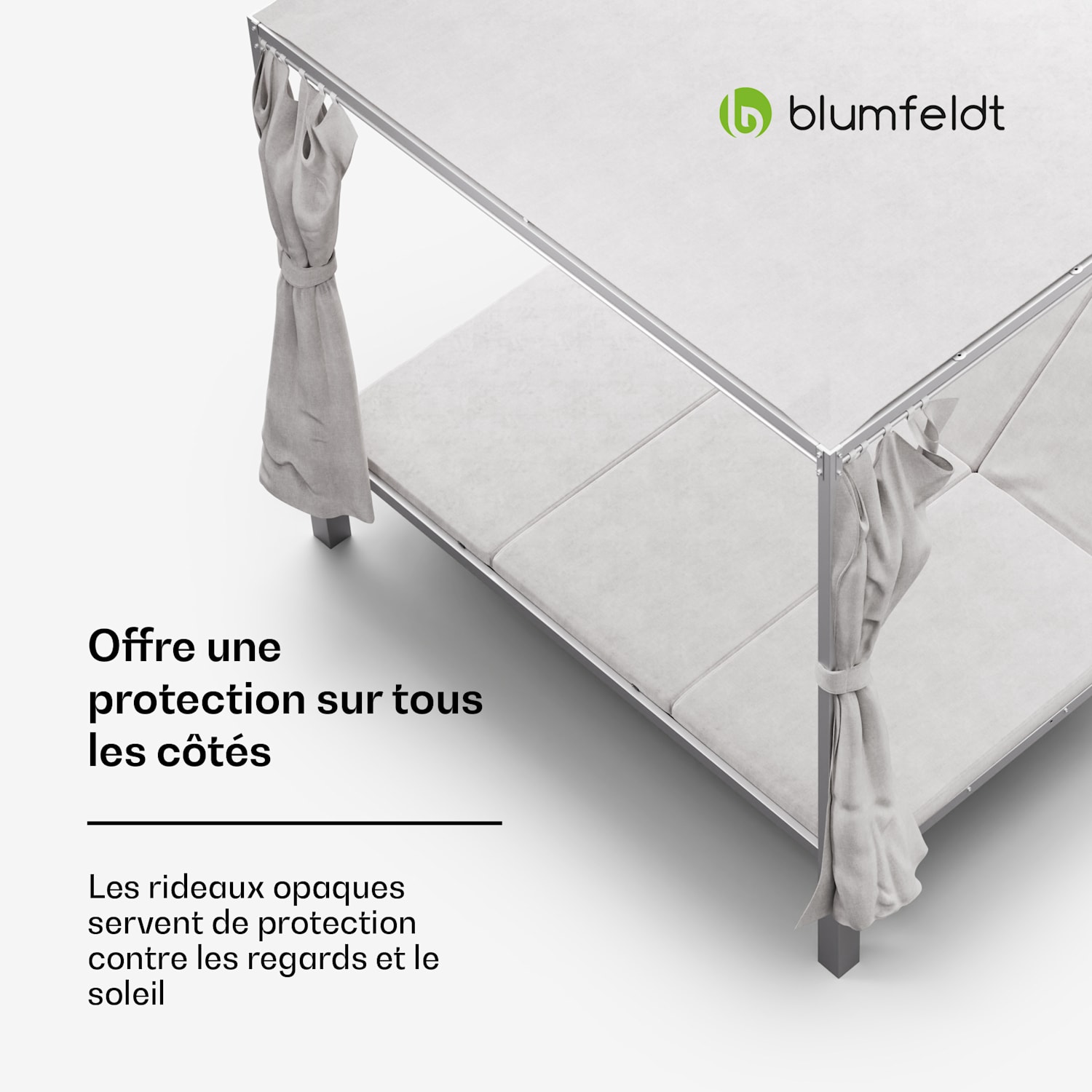 Eremitage Triple Sunbed Lit de bronzage | protection solaire | jusqu'à 3 personnes | cadre en aluminium | résistant aux intempéries 