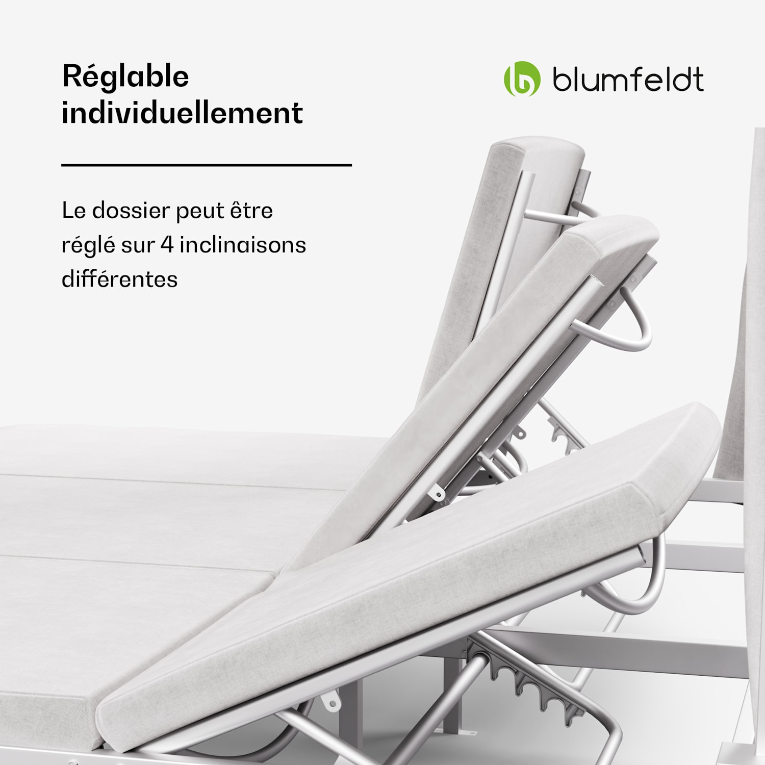 Eremitage Triple Sunbed Lit de bronzage | protection solaire | jusqu'à 3 personnes | cadre en aluminium | résistant aux intempéries 