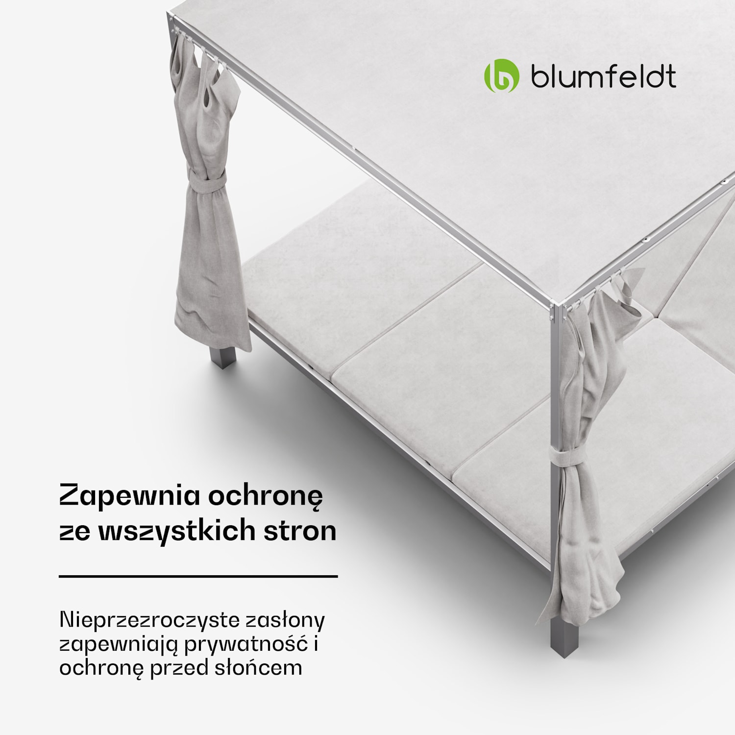 Łóżko do opalania Eremitage Triple Sunbed, ochrona przeciwsłoneczna, dla maks. 3 osób, aluminiowa rama, odporne na warunki atmosferyczne