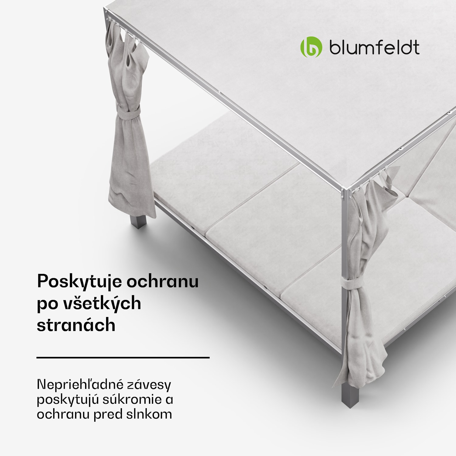 Eremitage Triple trojité ležadlo, ochrana pred slnkom, až pre 3 osoby, hliníkový rám, odolné voči poveternostným vplyvom 