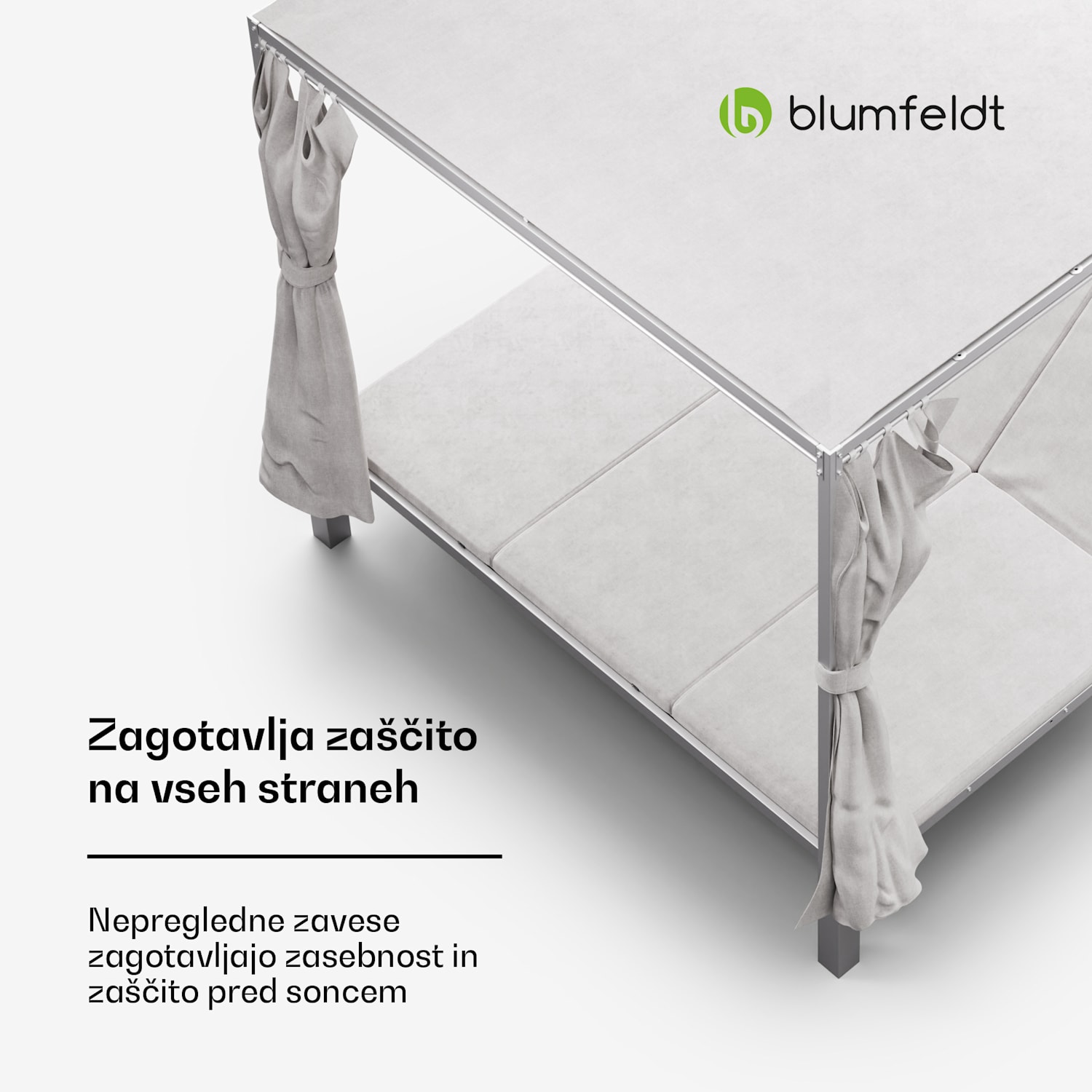 Eremitage Tripple trojni ležalnik, zaščita pred soncem, za do 3 osebe, aluminijasti okvir, odporen na vremenske vplive 