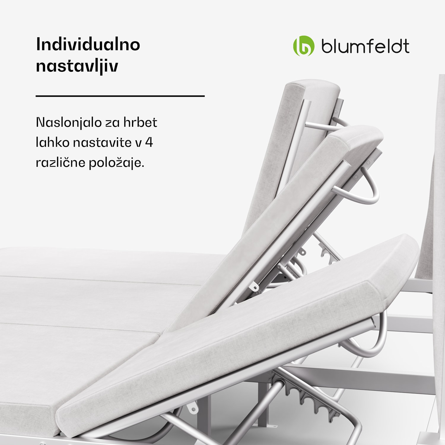 Eremitage Tripple trojni ležalnik, zaščita pred soncem, za do 3 osebe, aluminijasti okvir, odporen na vremenske vplive 