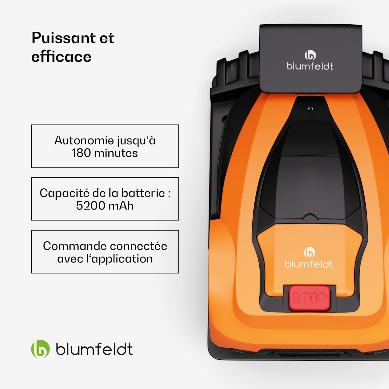 Garden Hero | Robot de tonte intelligent jusqu'à 1400 m² | Autonomie de 3 h | Capteur anti-collision 