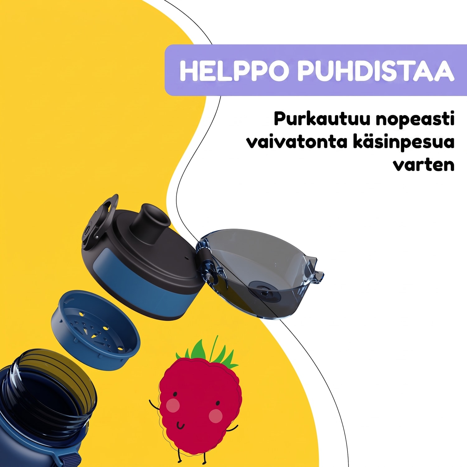 schmatzfatz lasten urheilujuomapullo 500 ml | Tritan | Muovinen juomanokka | Kantolenkki | BPA-vapaa | Lahjapakkaus 500 ml | Navy Space