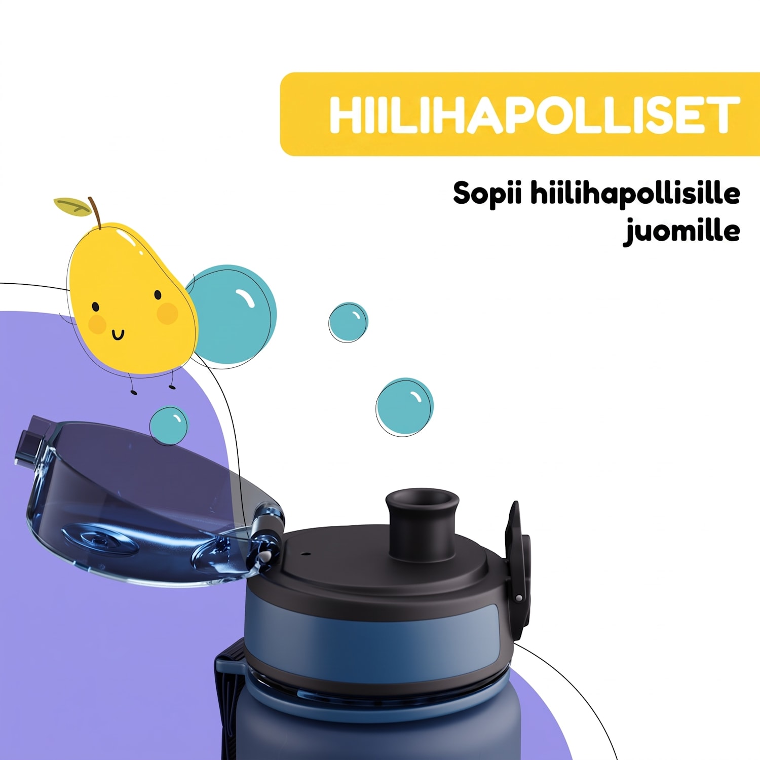 schmatzfatz lasten urheilujuomapullo 500 ml | Tritan | Muovinen juomanokka | Kantolenkki | BPA-vapaa | Lahjapakkaus 500 ml | Navy Space