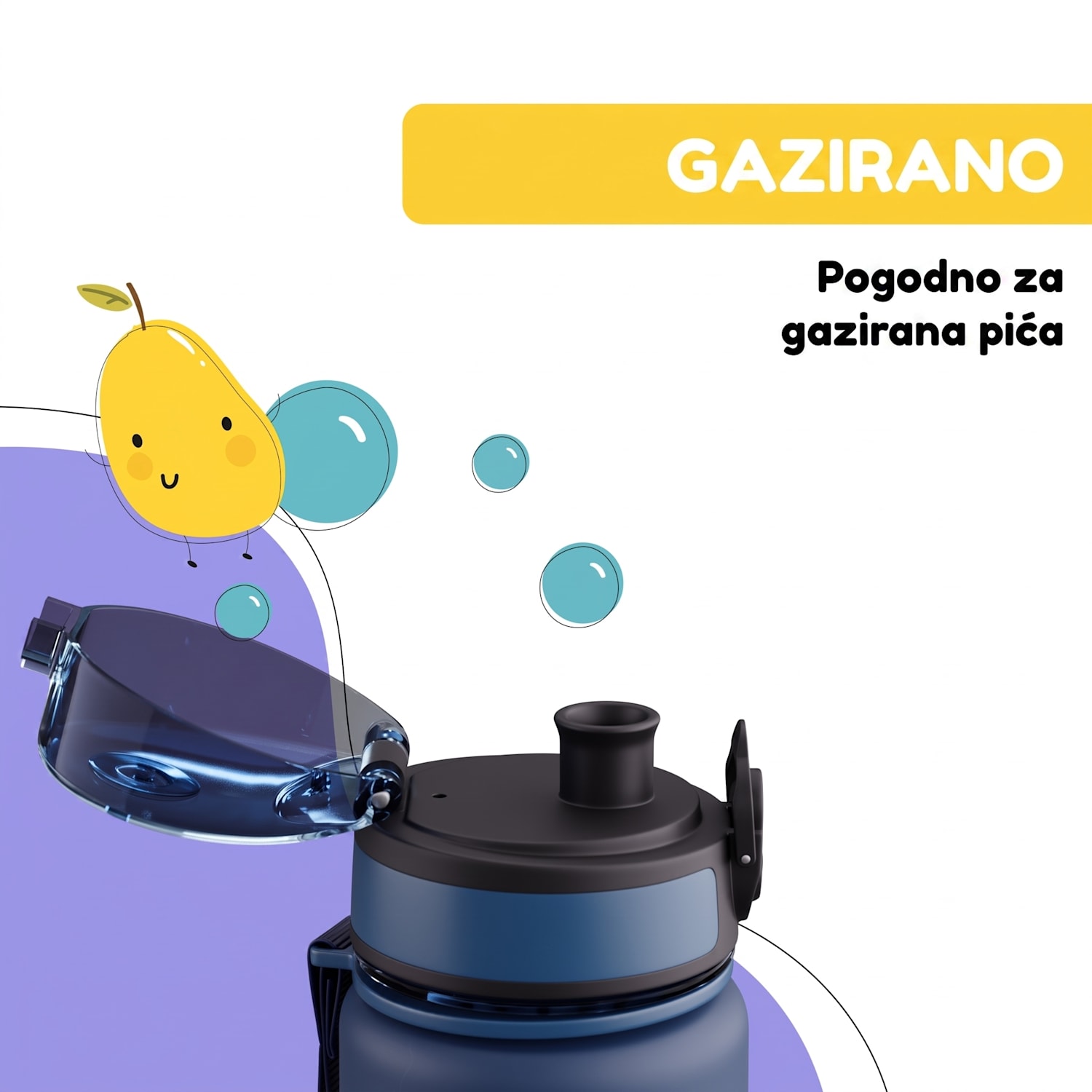 Schmatzfatz, boca za piće, boca za sport, 500 ml, 24 cm, tritan 500 ml | Navy Space