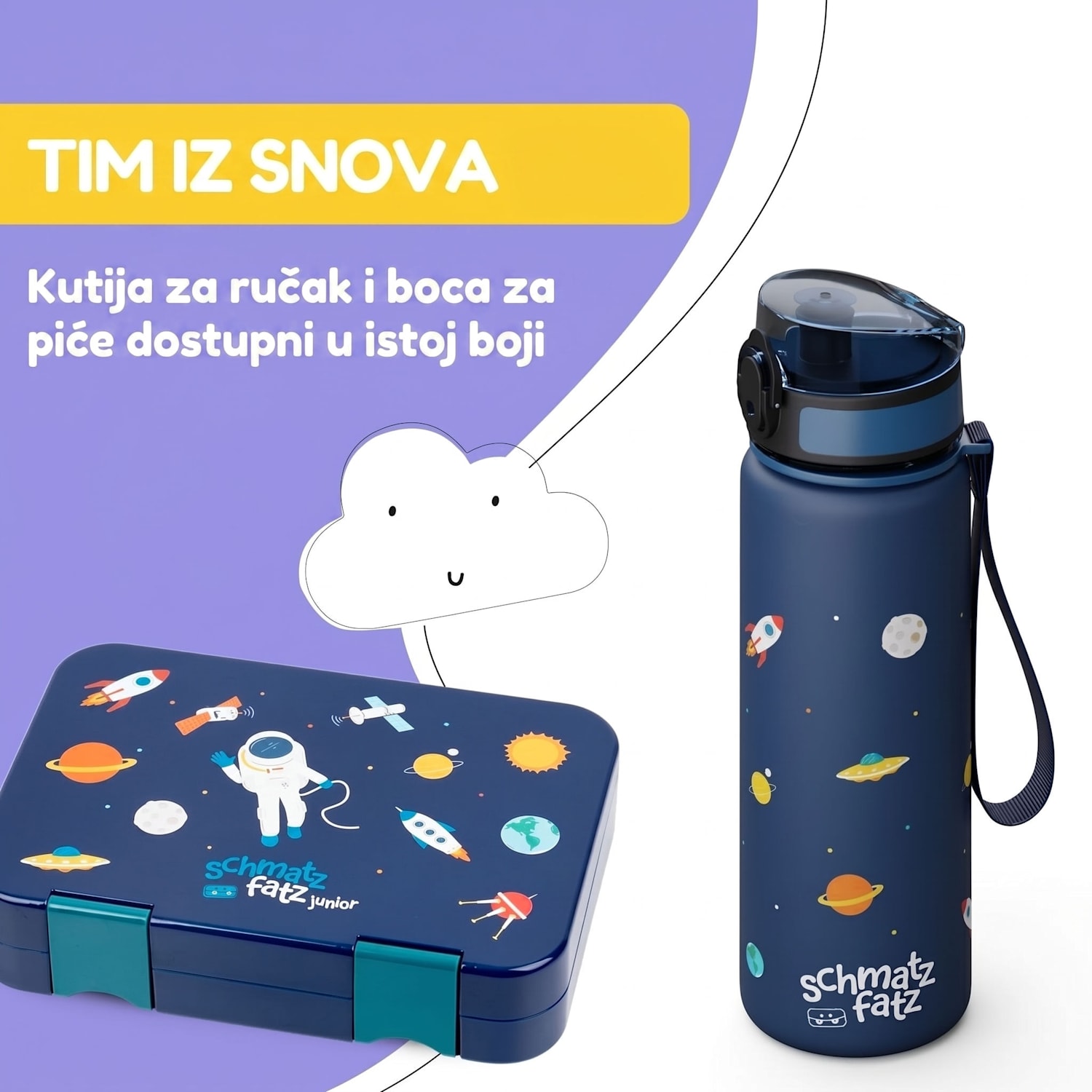 Schmatzfatz, boca za piće, boca za sport, 500 ml, 24 cm, tritan 500 ml | Navy Space