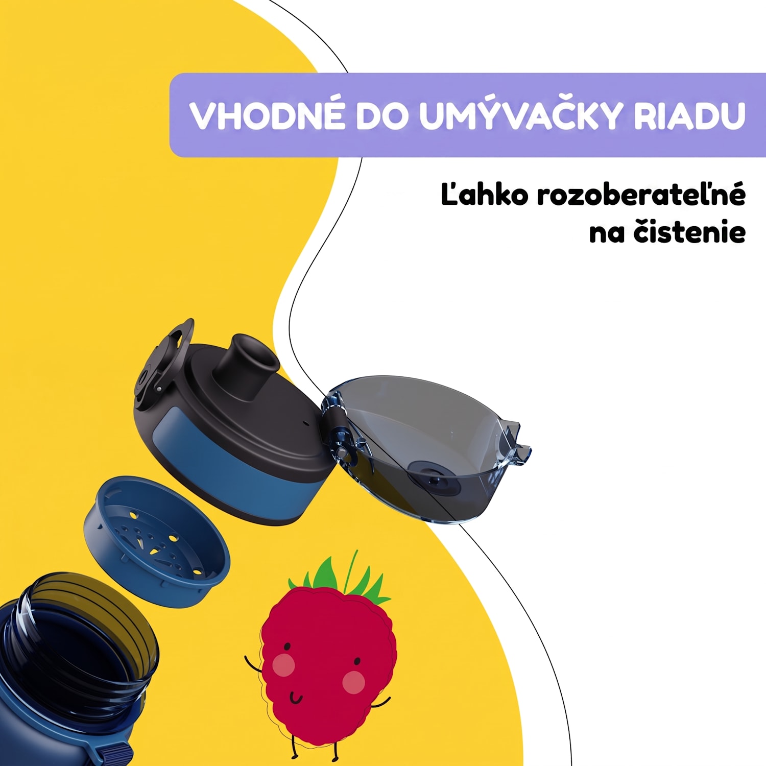 Schmatzfatz, fľaša na pitie, športová fľaša, 500 ml, 24 cm, tritan 500 ml | Navy Space