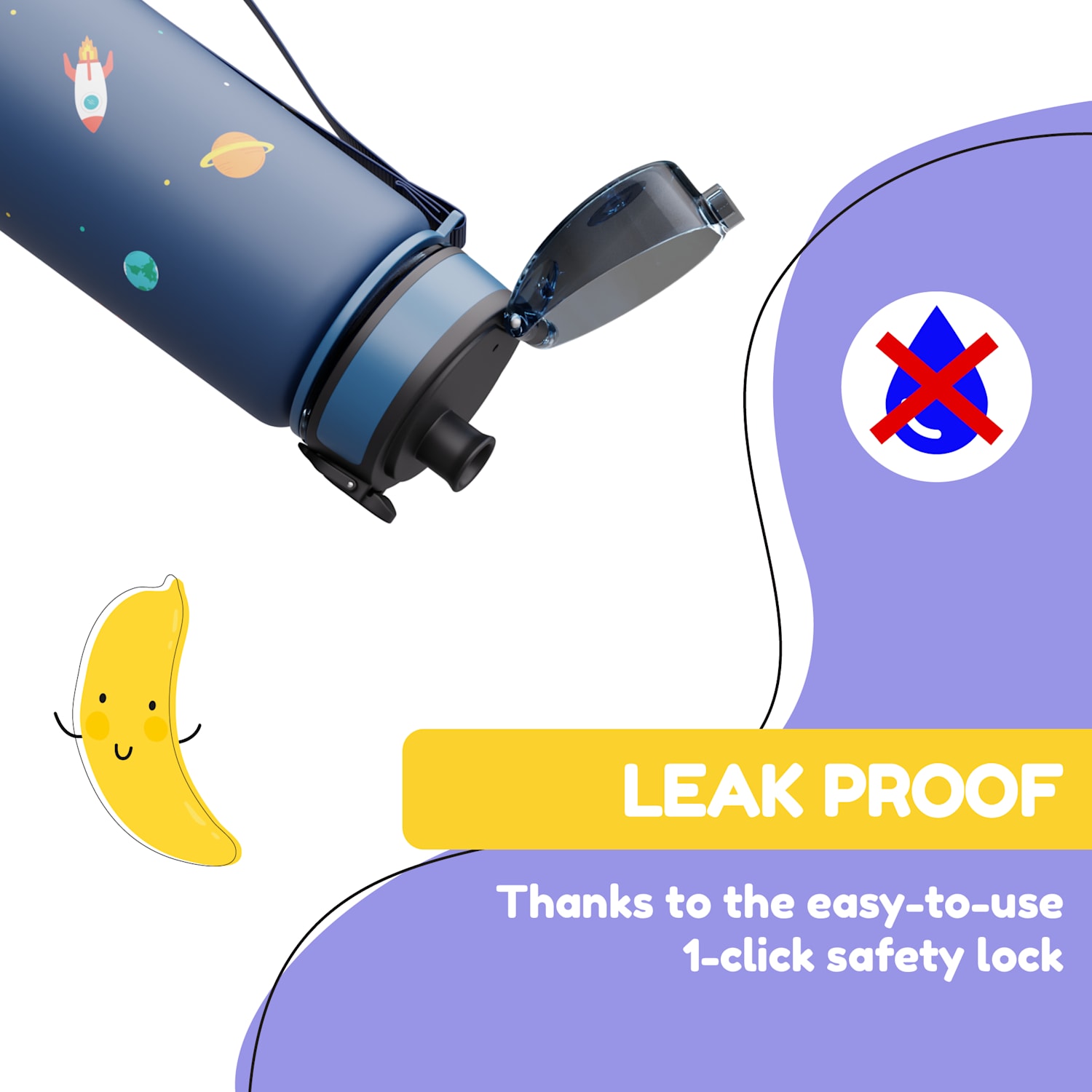 Schmatzfatz, boca za piće, boca za sport, 500 ml, 24 cm, tritan 500 ml | Navy Space