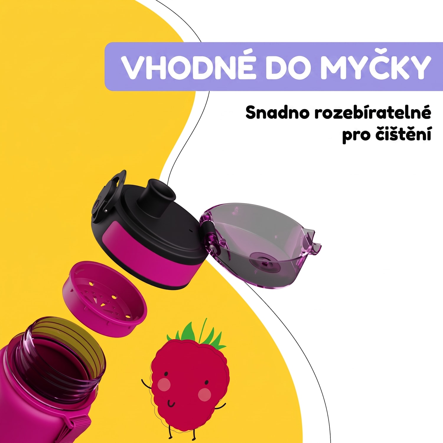Schmatzfatz, láhev na pití, sportovní láhev, 500 ml, 24 cm, tritan 500 ml | Purple Sun