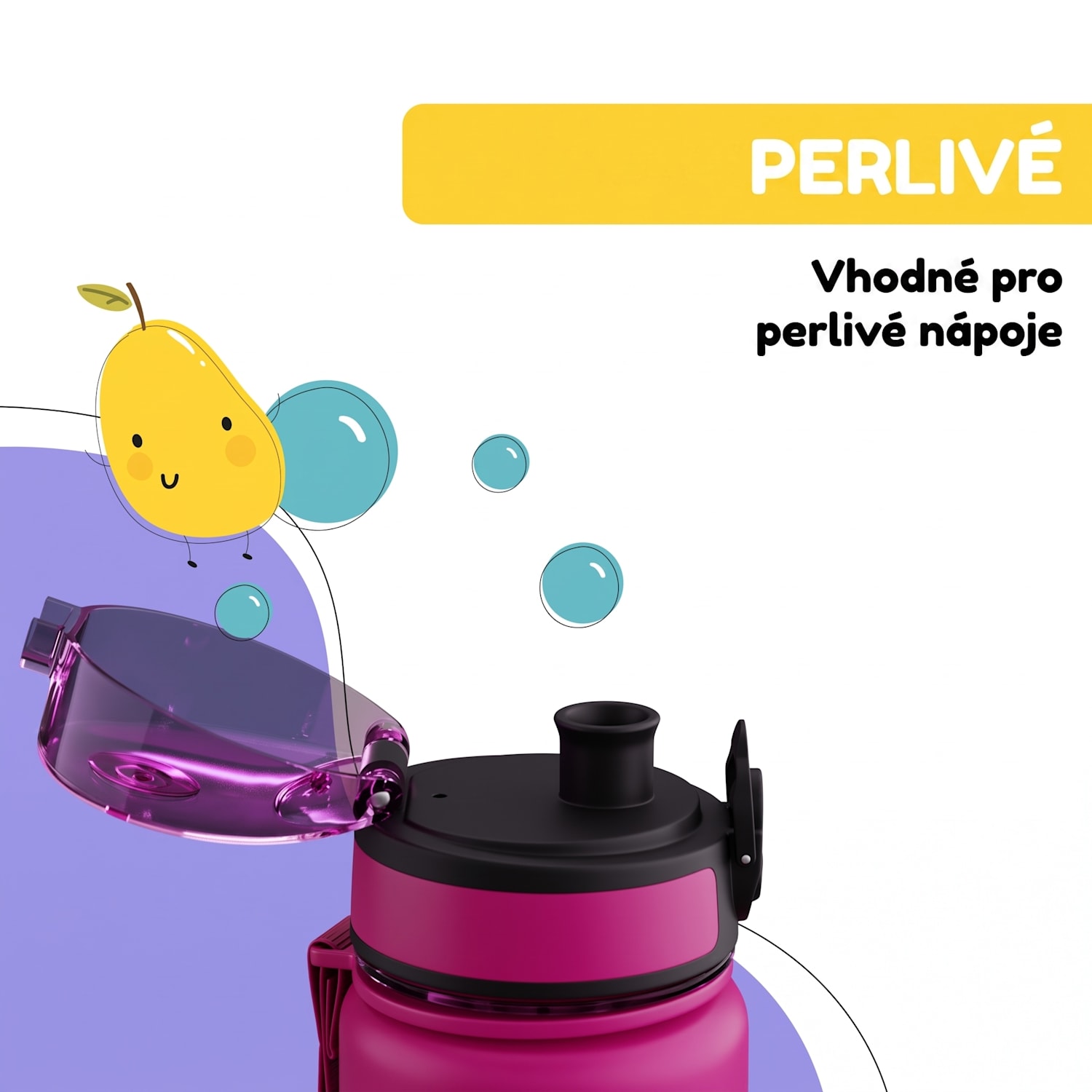 Schmatzfatz, láhev na pití, sportovní láhev, 500 ml, 24 cm, tritan 500 ml | Purple Sun