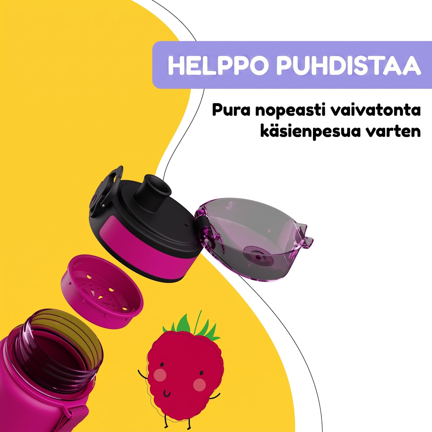 schmatzfatz lasten urheilujuomapullo 500 ml | Tritan | Muovinen juomanokka | Kantolenkki | BPA-vapaa | Lahjapakkaus 500 ml | Purple Sun