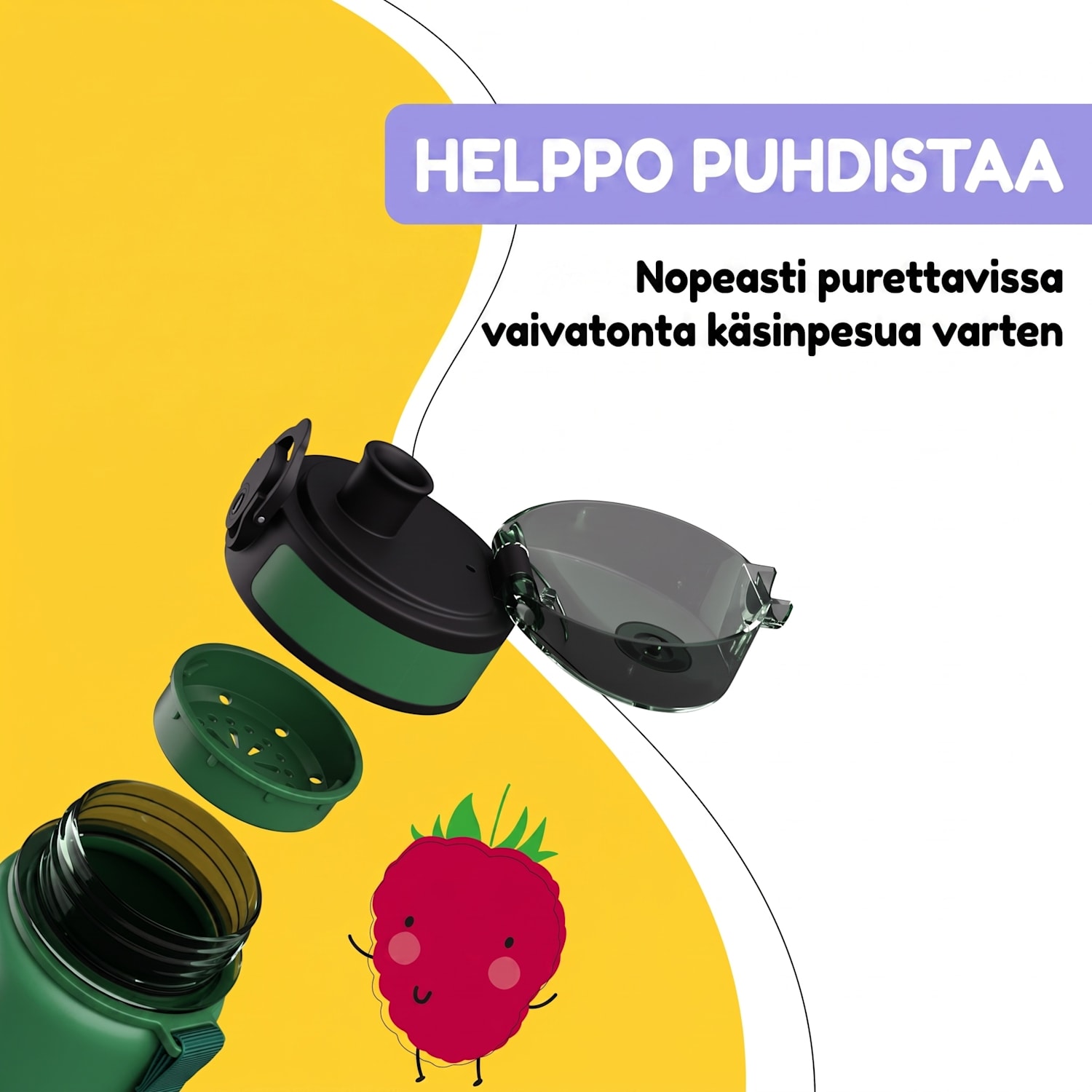 schmatzfatz lasten urheilujuomapullo 500 ml | Tritan | Muovinen juomanokka | Kantolenkki | BPA-vapaa | Lahjapakkaus 500 ml | Dark Green Jungle