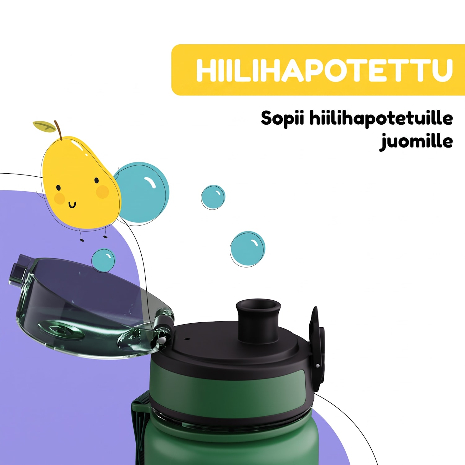 schmatzfatz lasten urheilujuomapullo 500 ml | Tritan | Muovinen juomanokka | Kantolenkki | BPA-vapaa | Lahjapakkaus 500 ml | Dark Green Jungle