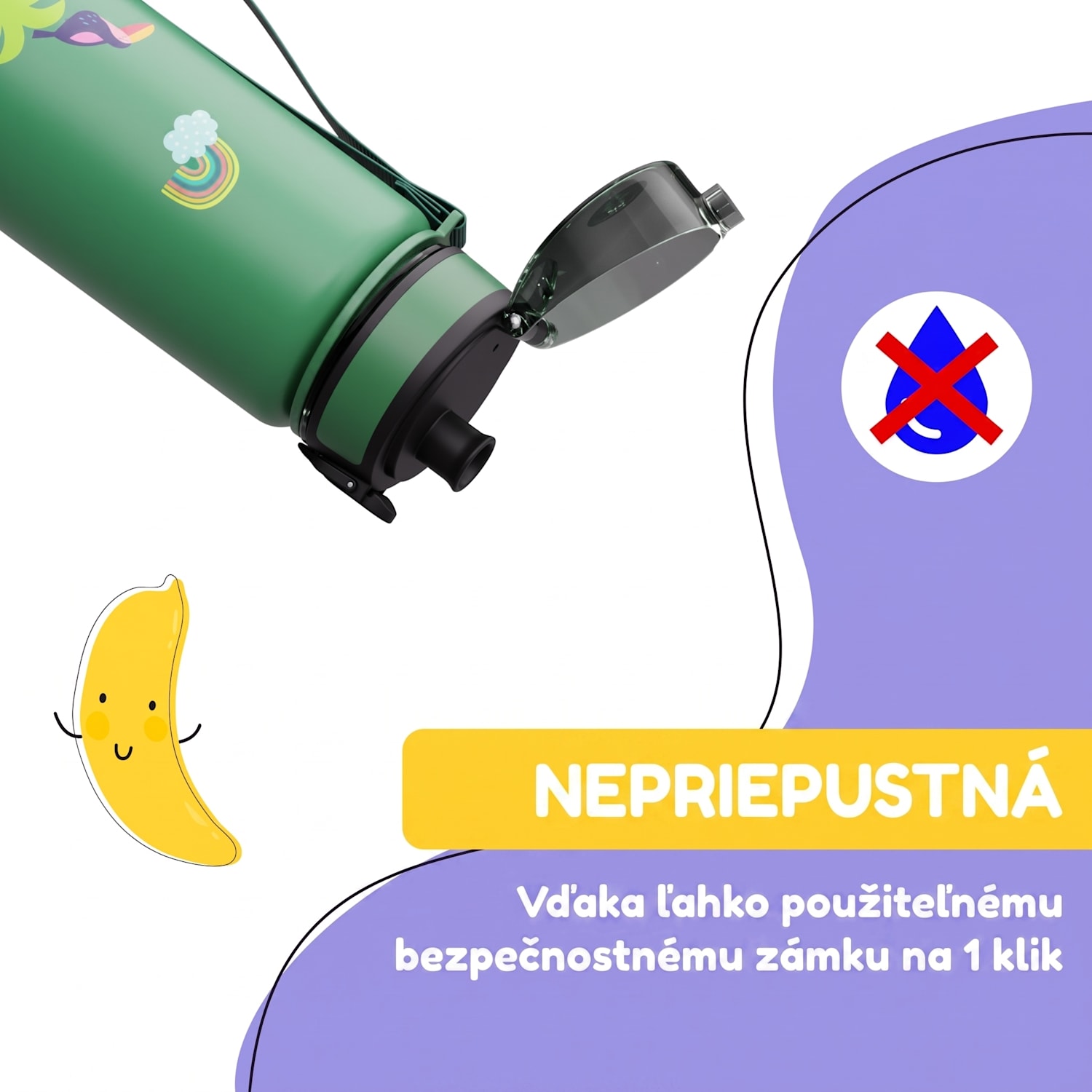Schmatzfatz, fľaša na pitie, športová fľaša, 500 ml, 24 cm, tritan 500 ml | Dark Green Jungle