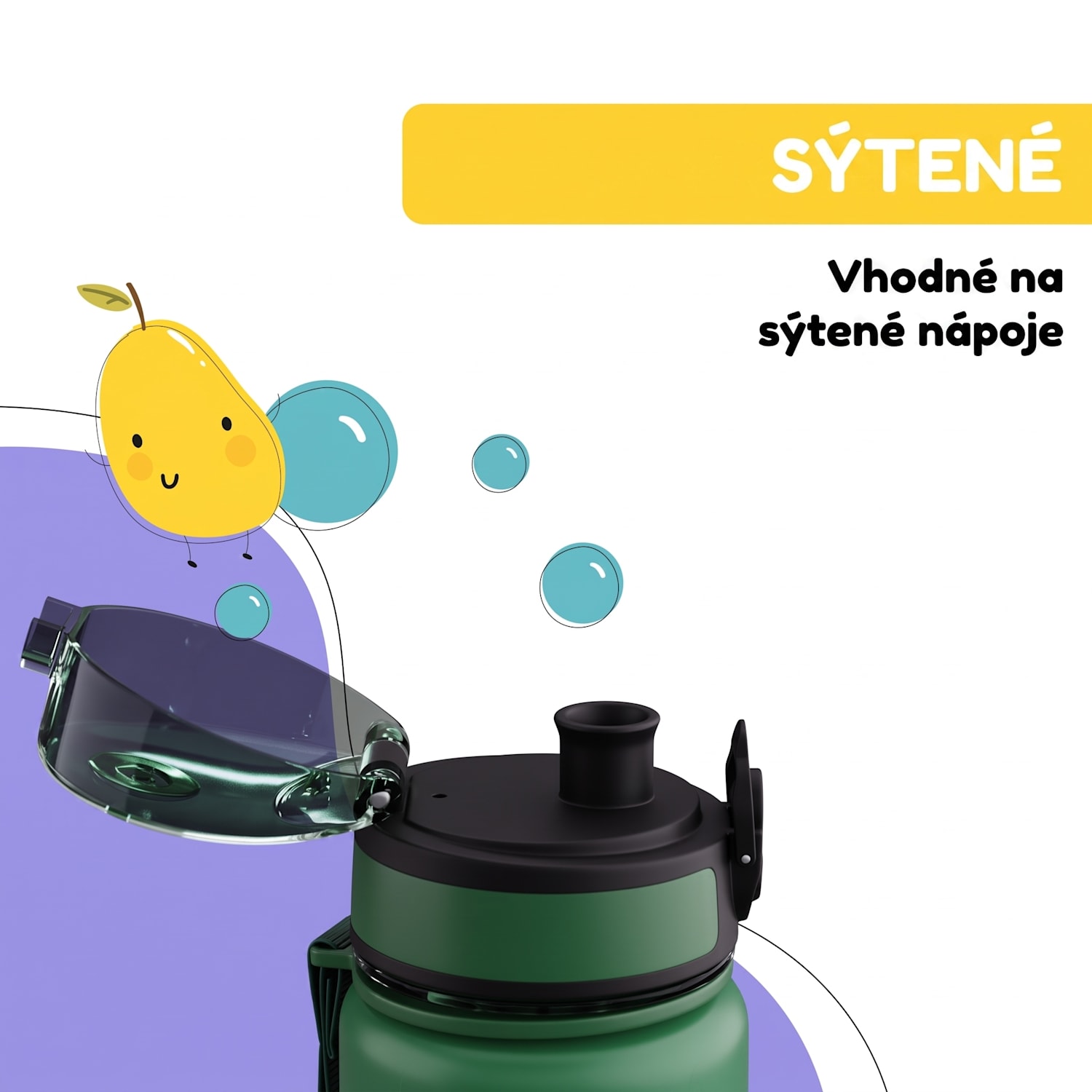 Schmatzfatz, fľaša na pitie, športová fľaša, 500 ml, 24 cm, tritan 500 ml | Dark Green Jungle