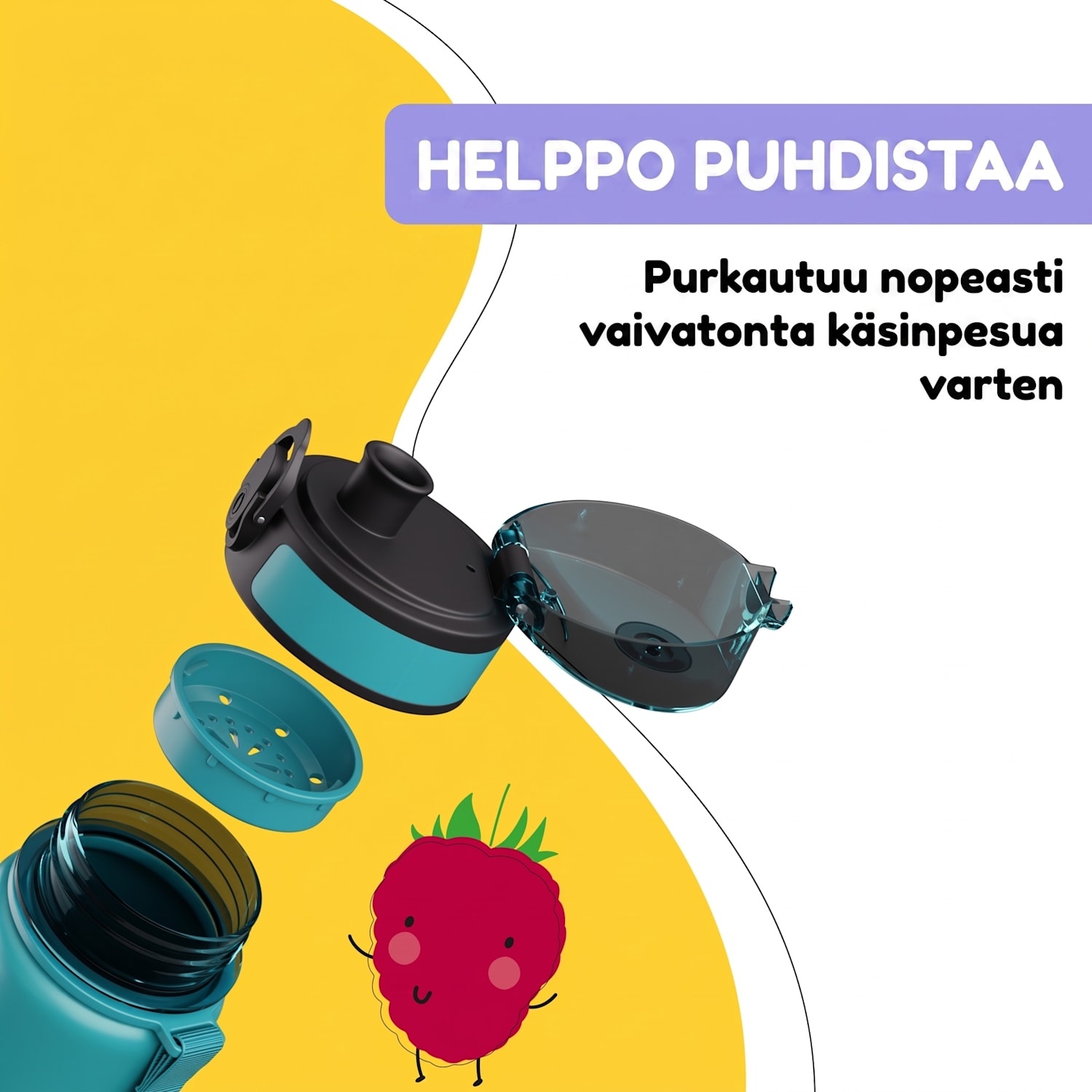 schmatzfatz lasten urheilujuomapullo 500 ml | Tritan | Muovinen juomanokka | Kantolenkki | BPA-vapaa | Lahjapakkaus 500 ml | Petrol Sea