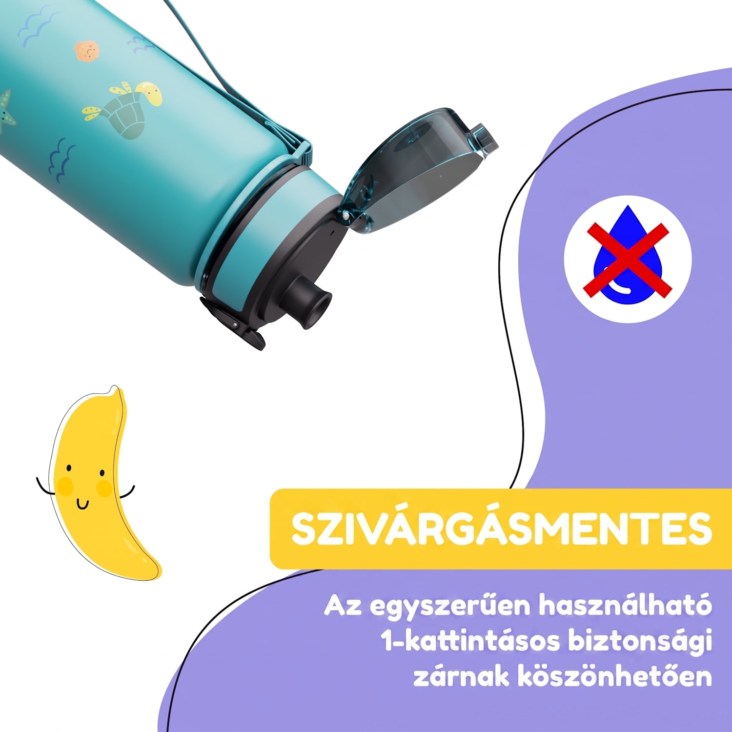 Schmatzfatz, ivópalack, sportpalack, 500 ml, 24 cm, tritan 500 ml | Petrol Sea