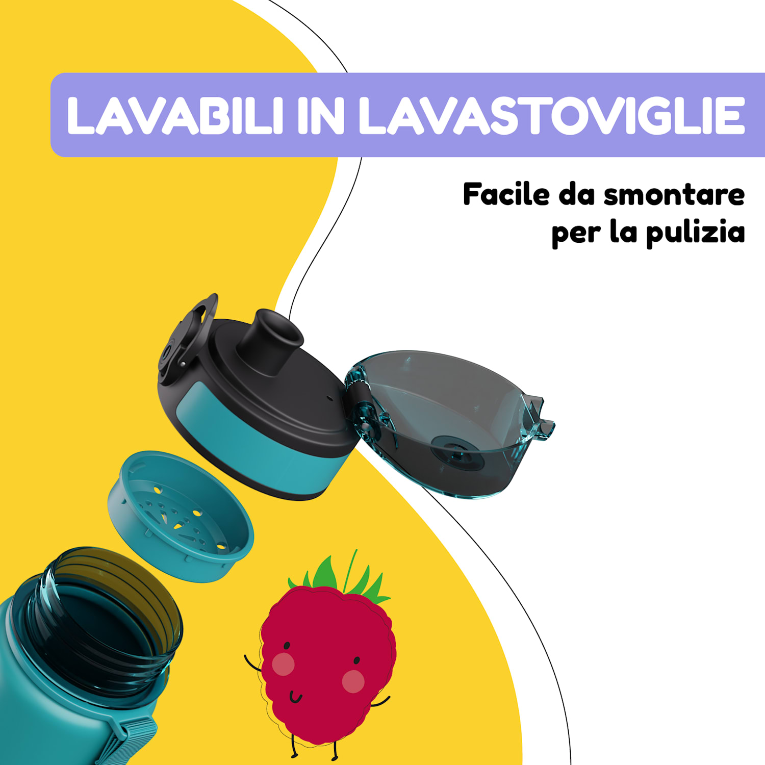 Schmatzfatz - Borraccia, borraccia sportiva, 500 ml, 24 cm, Tritan 