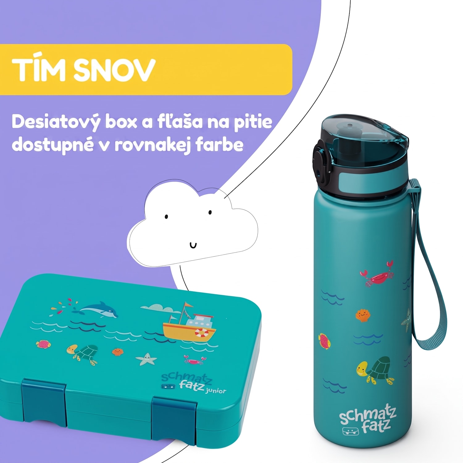 Schmatzfatz, fľaša na pitie, športová fľaša, 500 ml, 24 cm, tritan 500 ml | Petrol Sea