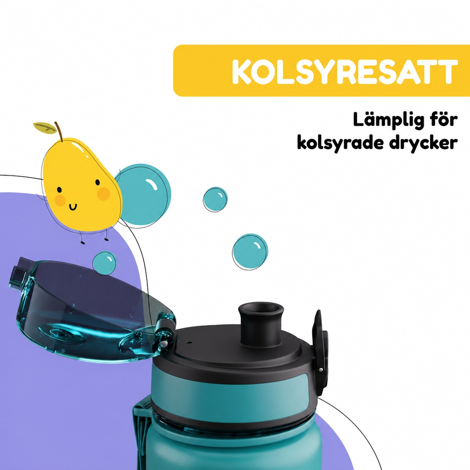 schmatzfatz barn sportdryckflaska 500 ml | Tritan | plastmunstycke | bärrem | BPA-fri | presentförpackning 500 ml | Petrol Sea