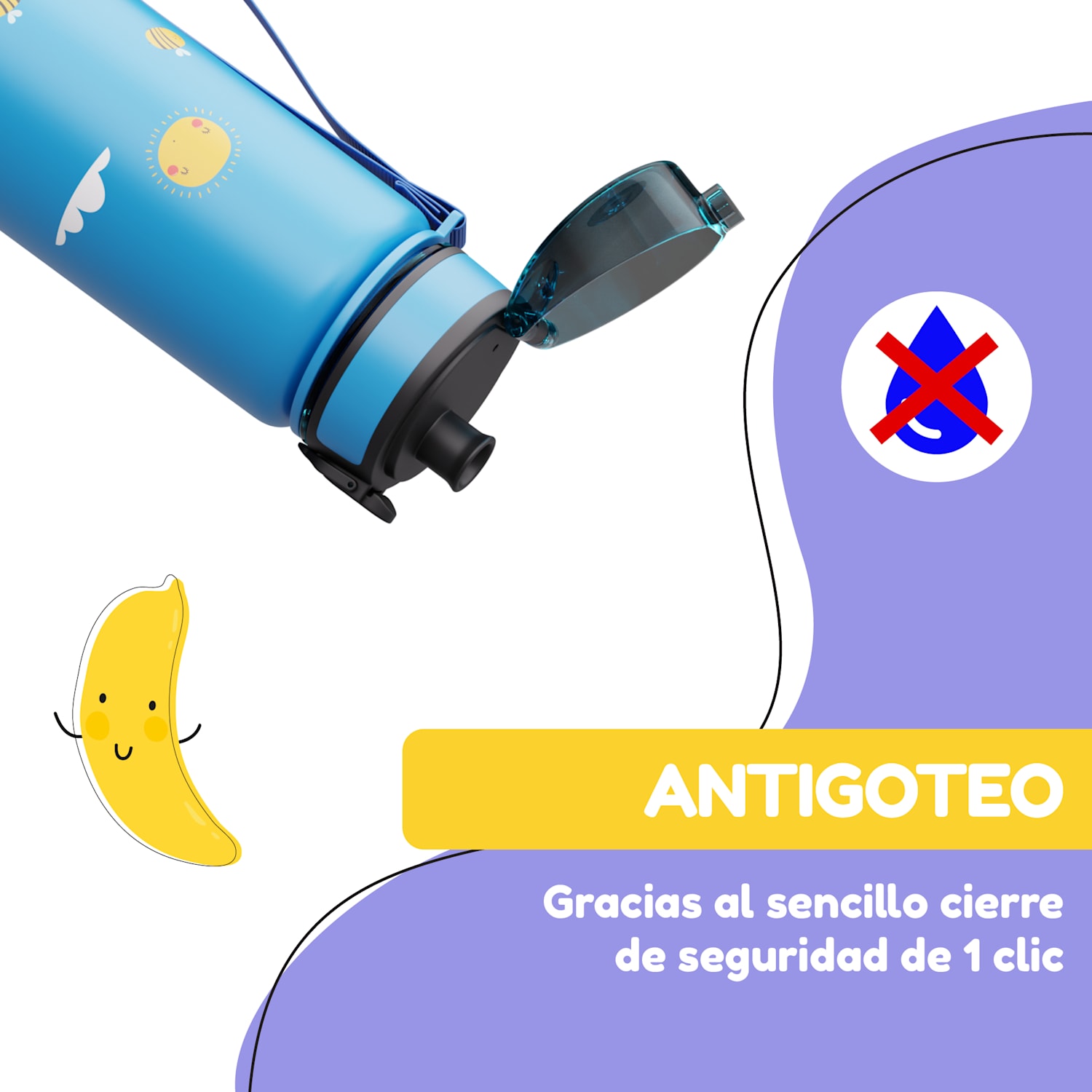 schmatzfatz Botella cantimplora 500 ml 24 cm Tritan 