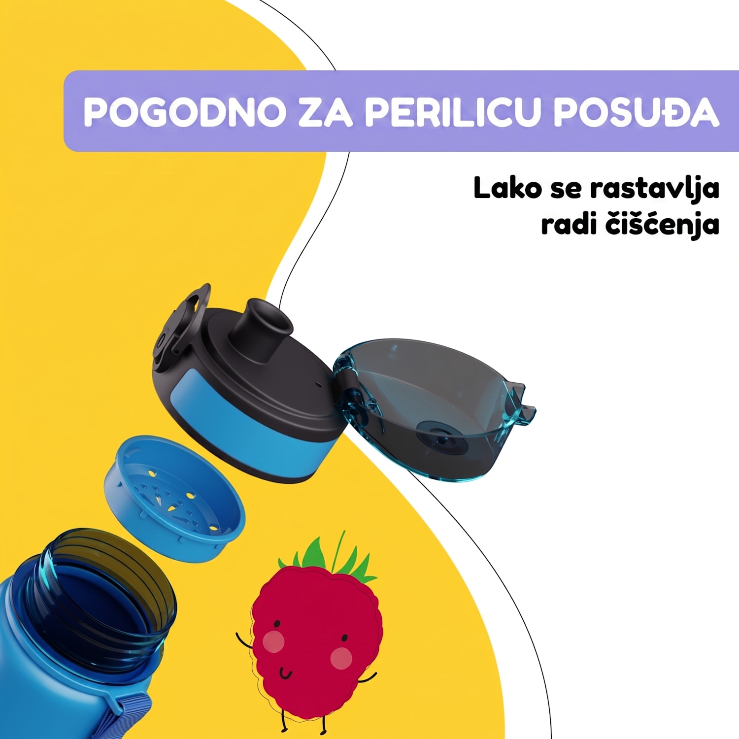 Schmatzfatz, boca za piće, boca za sport, 500 ml, 24 cm, tritan 500 ml | Blue Bees