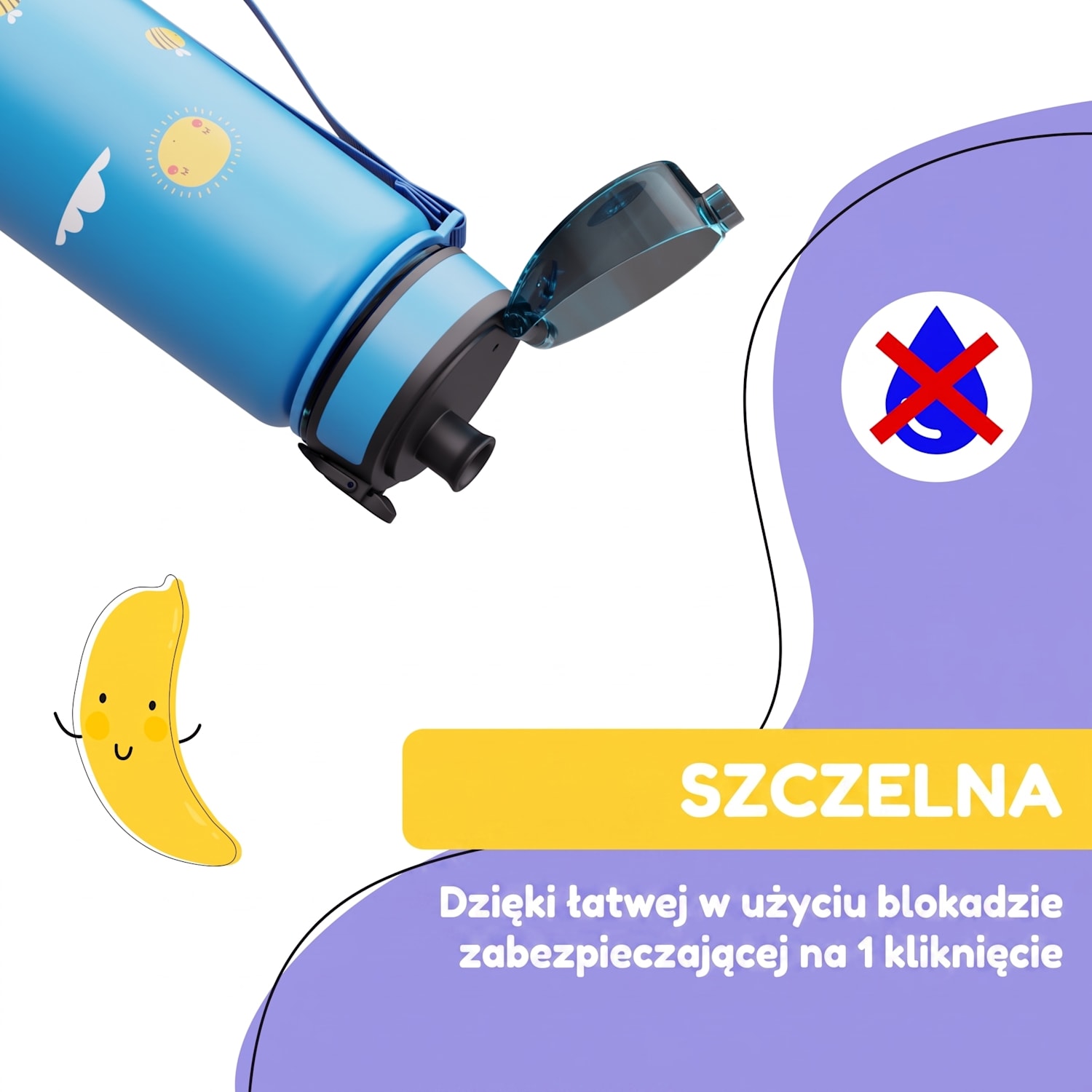 Schmatzfatz, butelka na napoje, bidon, 500 ml, 24 cm, tworzywo Tritan 500 ml | Blue Bees