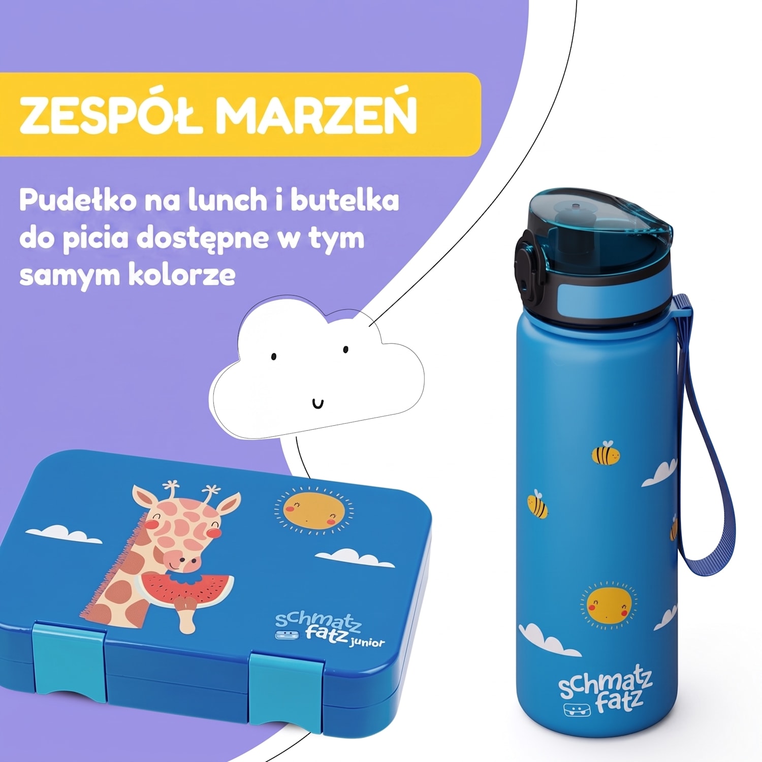 Schmatzfatz, butelka na napoje, bidon, 500 ml, 24 cm, tworzywo Tritan 500 ml | Blue Bees