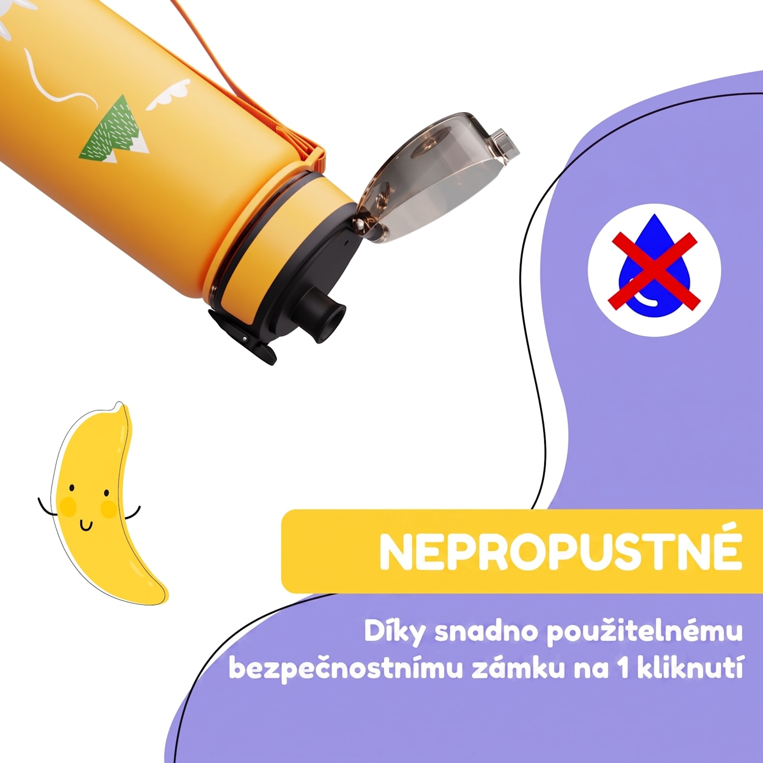 Schmatzfatz, láhev na pití, sportovní láhev, 500 ml, 24 cm, tritan 500 ml | Orange Forest