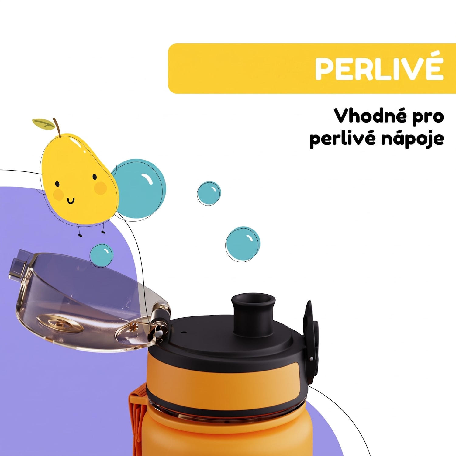 Schmatzfatz, láhev na pití, sportovní láhev, 500 ml, 24 cm, tritan 500 ml | Orange Forest