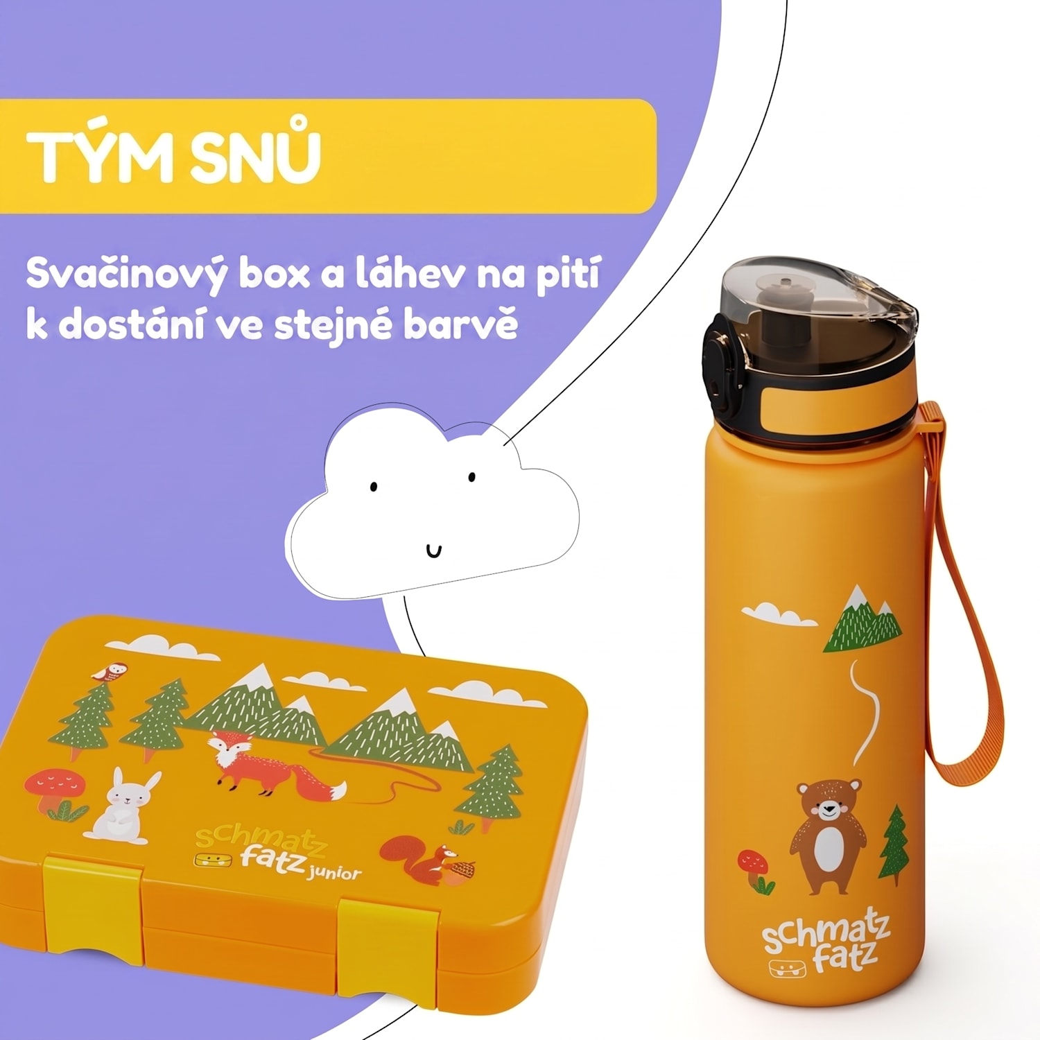 Schmatzfatz, láhev na pití, sportovní láhev, 500 ml, 24 cm, tritan 500 ml | Orange Forest