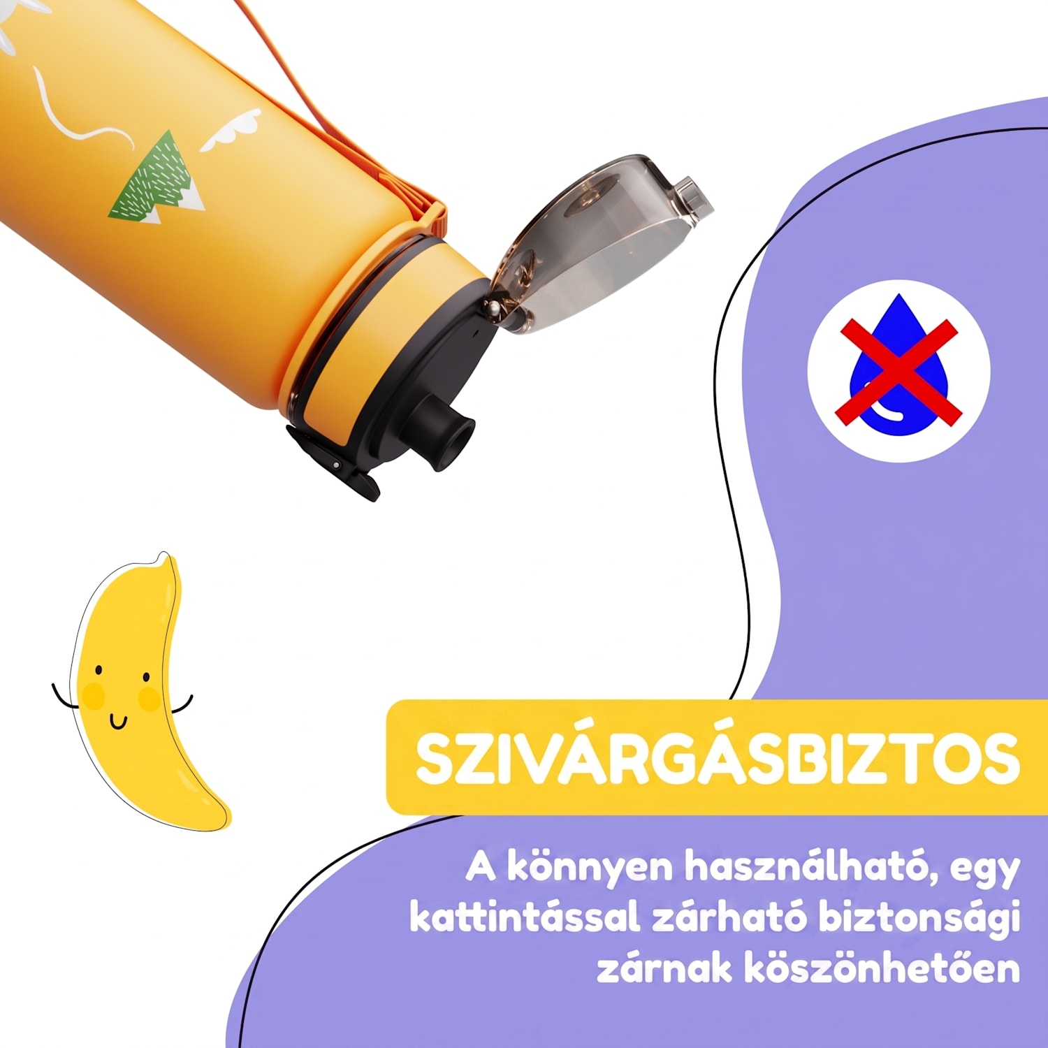 Schmatzfatz, ivópalack, sportpalack, 500 ml, 24 cm, tritan 500 ml | Orange Forest
