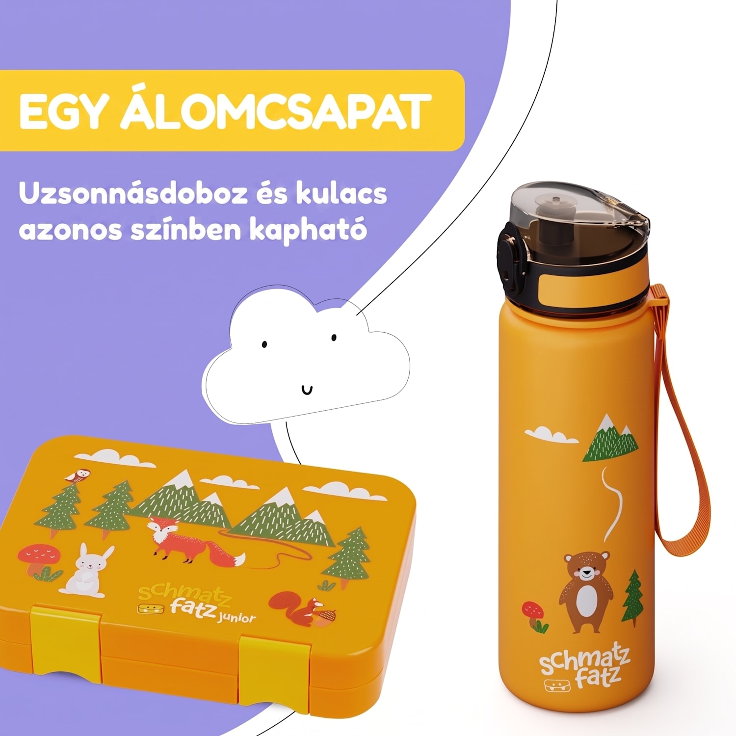 Schmatzfatz, ivópalack, sportpalack, 500 ml, 24 cm, tritan 500 ml | Orange Forest