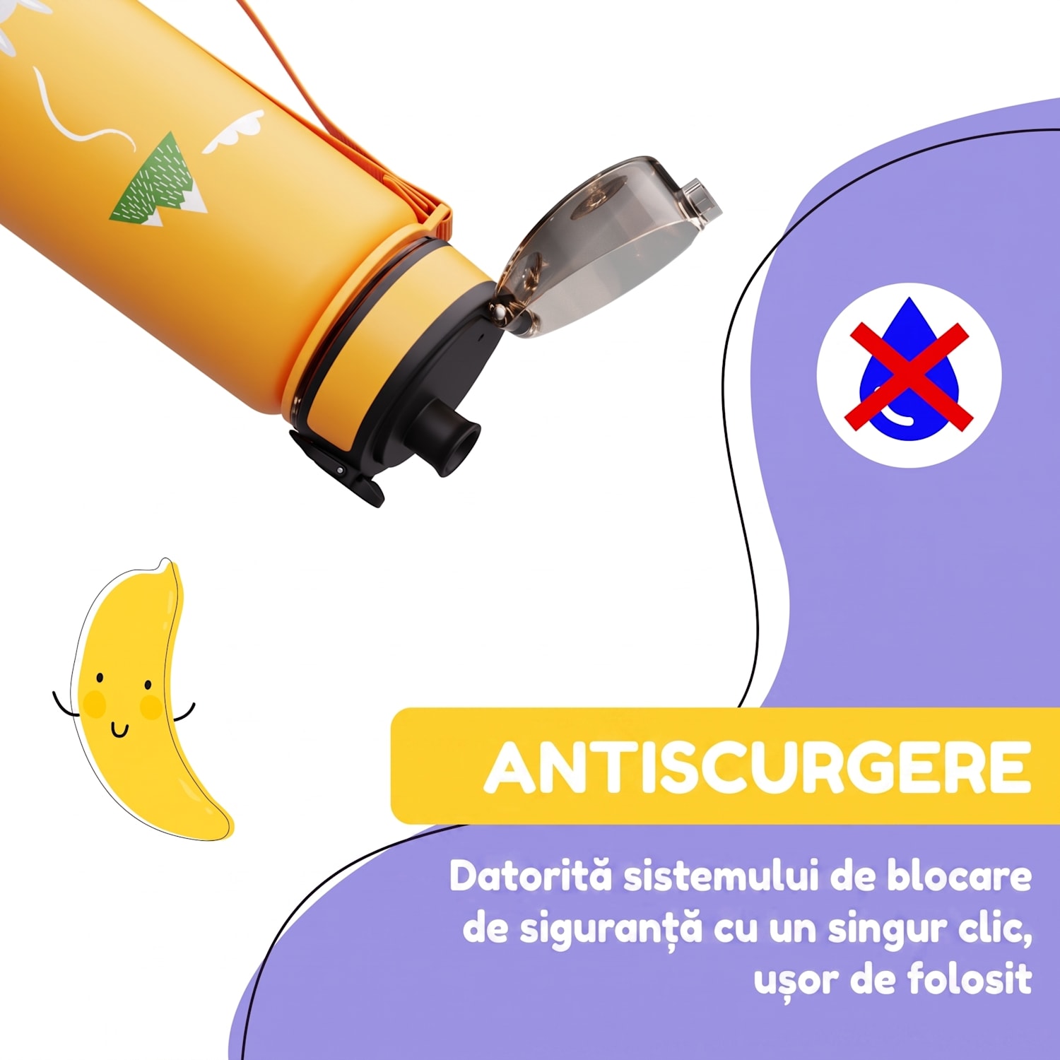 schmatzfatz Sticlă de băut Sticlă sport 500 ml 24 cm Tritan 500 ml | Orange Forest