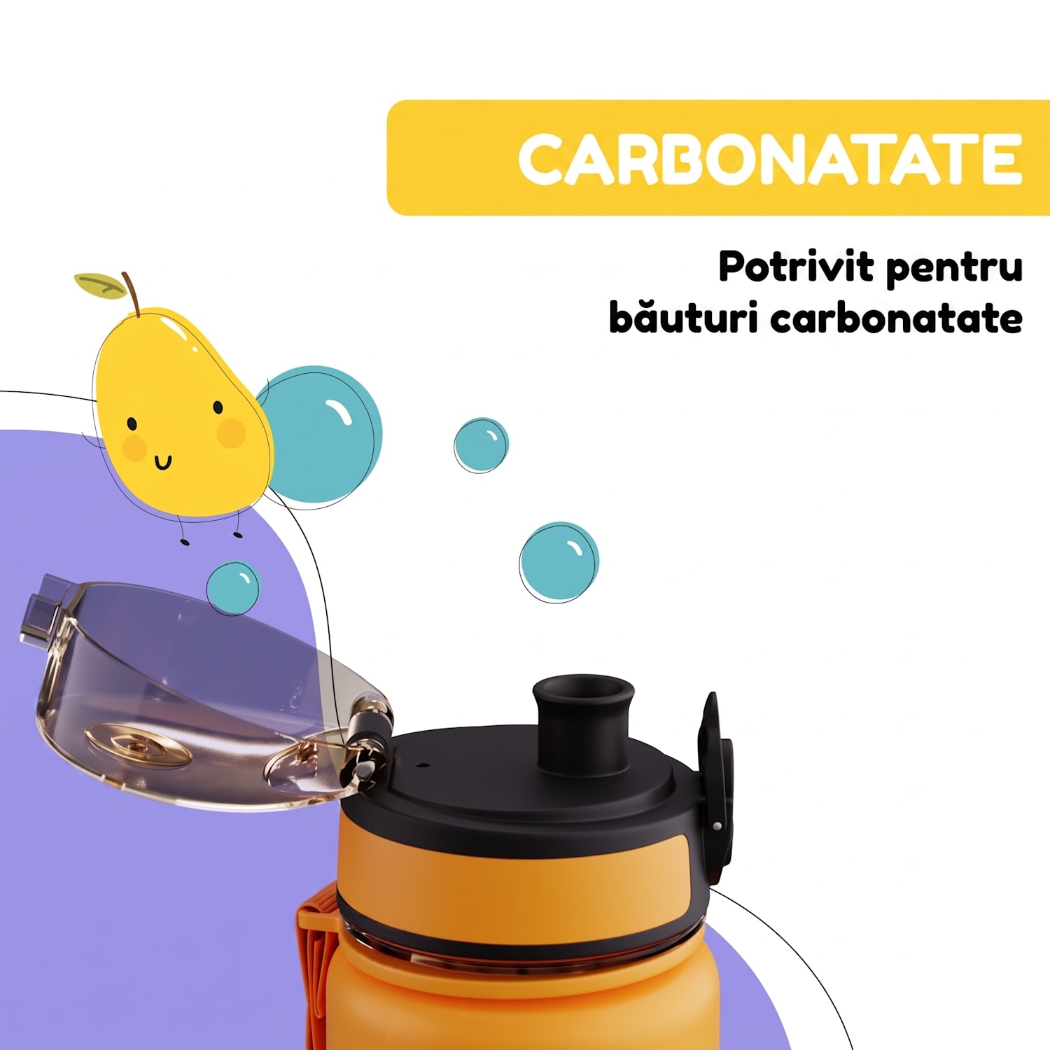 schmatzfatz Sticlă de băut Sticlă sport 500 ml 24 cm Tritan 500 ml | Orange Forest