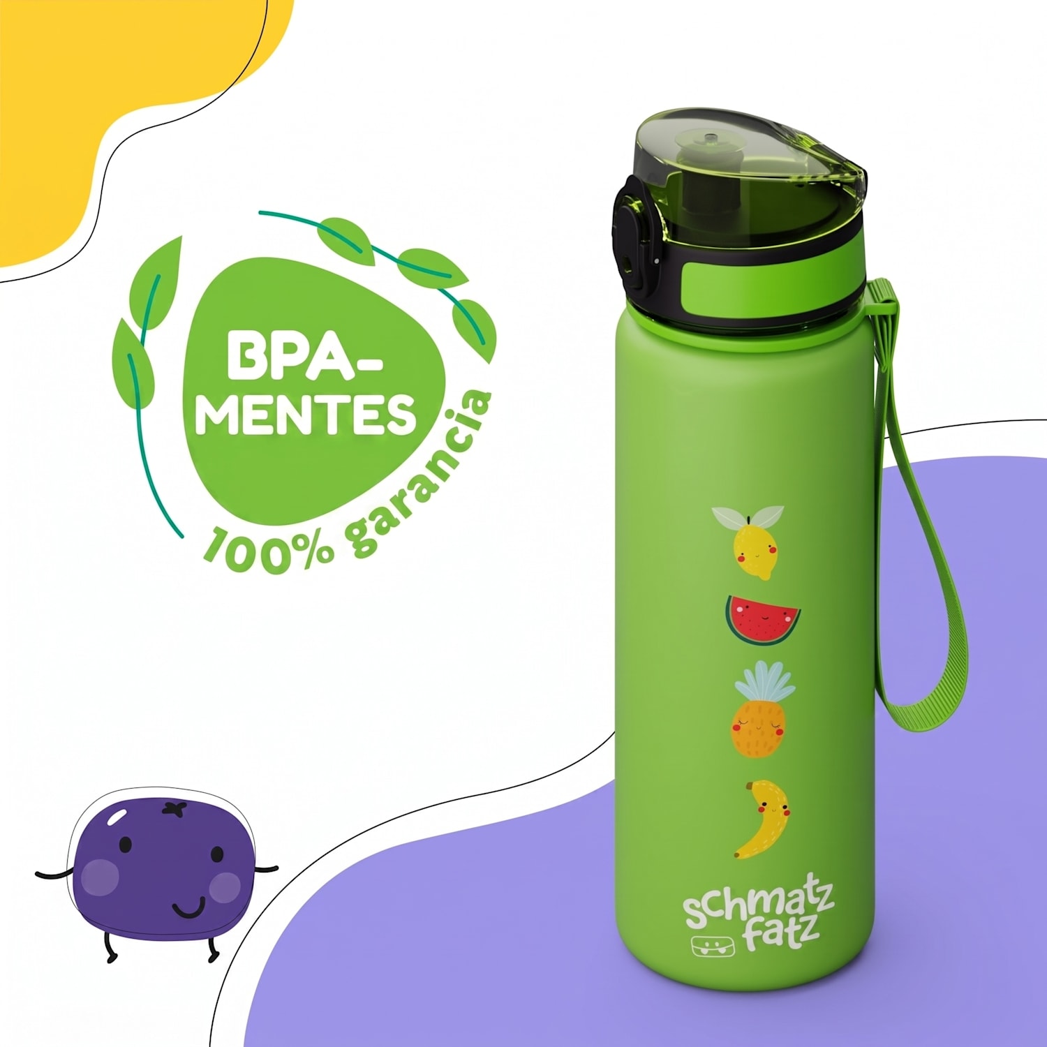 Schmatzfatz, ivópalack, sportpalack, 500 ml, 24 cm, tritan 500 ml | Green Fruit