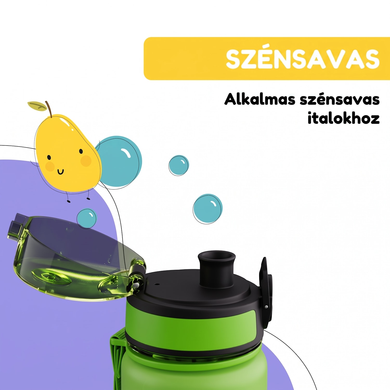 Schmatzfatz, ivópalack, sportpalack, 500 ml, 24 cm, tritan 500 ml | Green Fruit