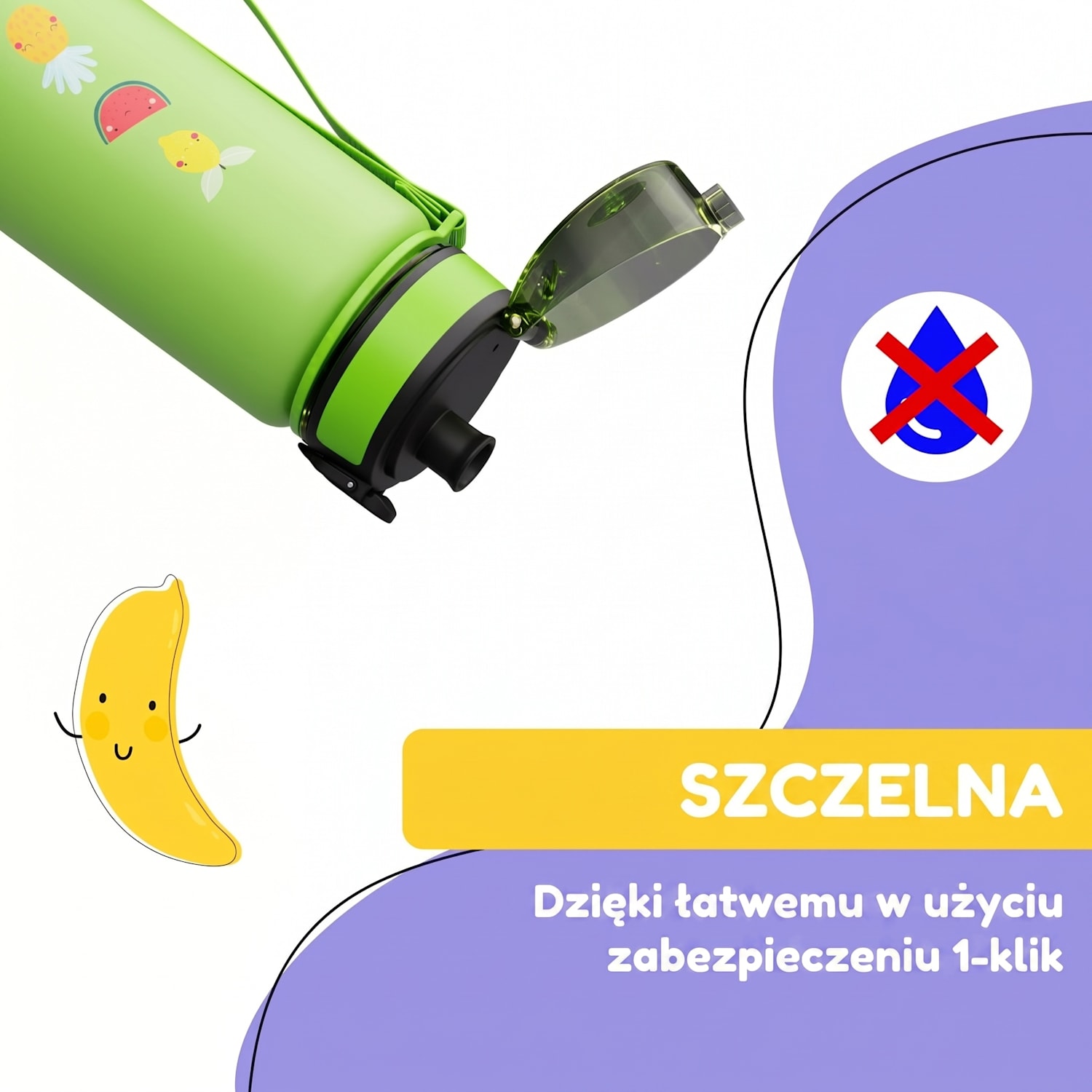 Schmatzfatz, butelka na napoje, bidon, 500 ml, 24 cm, tworzywo Tritan 500 ml | Green Fruit
