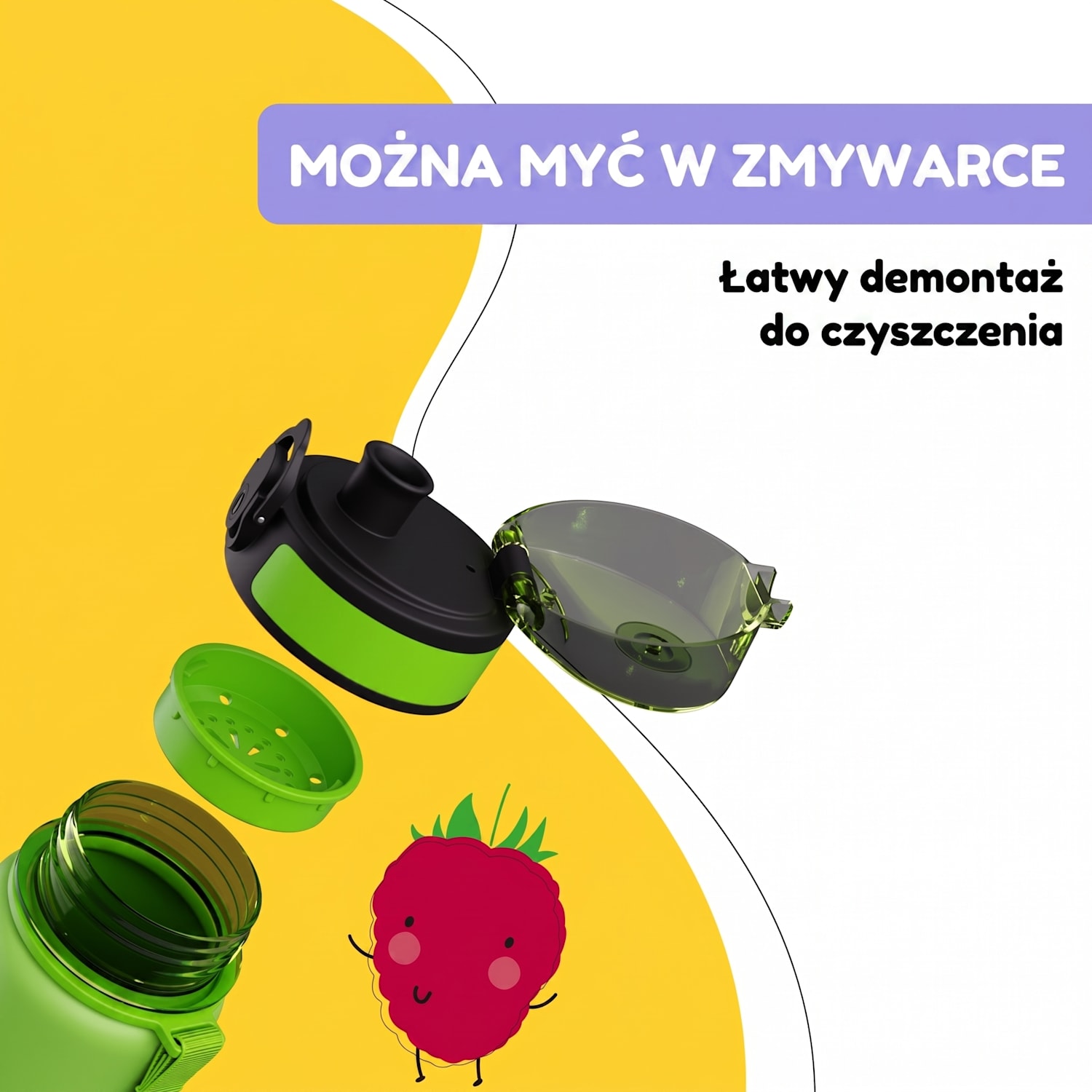 Schmatzfatz, butelka na napoje, bidon, 500 ml, 24 cm, tworzywo Tritan 500 ml | Green Fruit