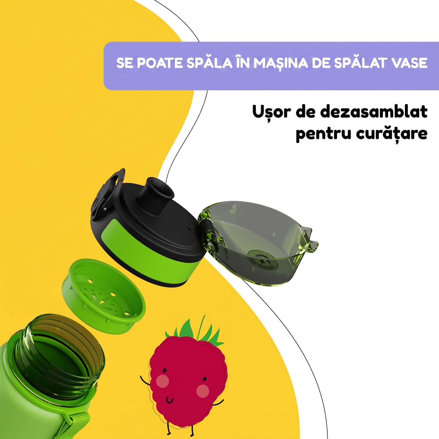 schmatzfatz, sticlă de băut, sticlă sport, 500 ml, 24 cm, tritan 500 ml | Green Fruit