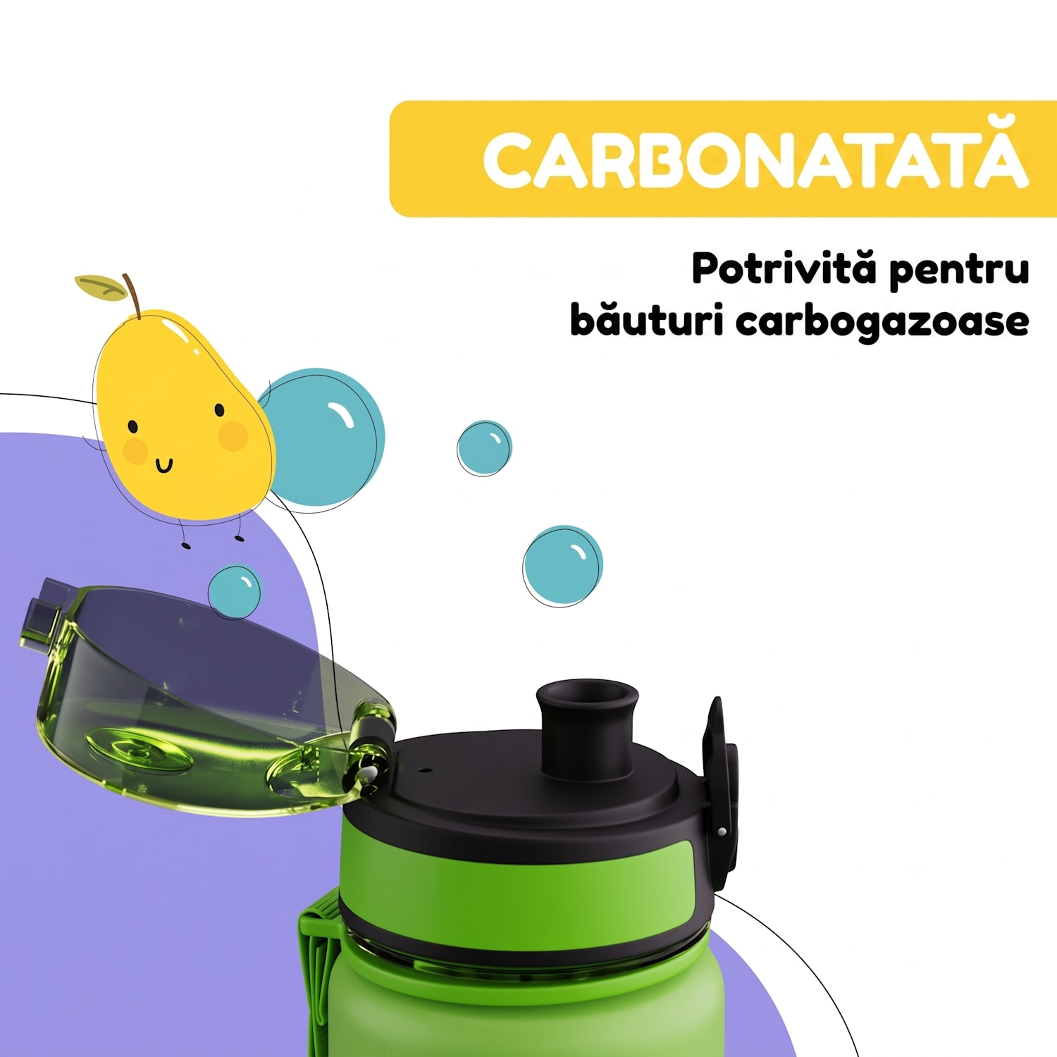 schmatzfatz, sticlă de băut, sticlă sport, 500 ml, 24 cm, tritan 500 ml | Green Fruit