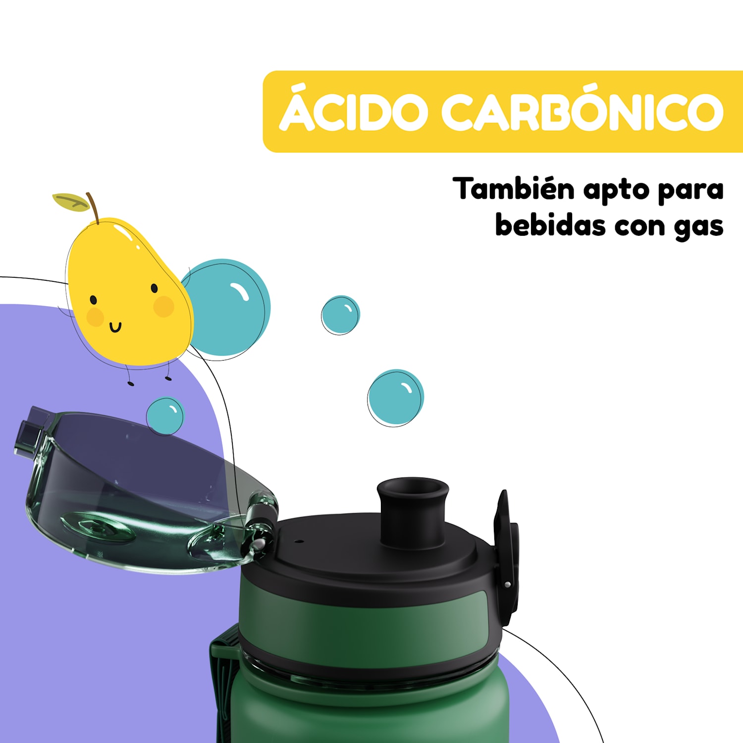 Schmatzfatz Botella cantimplora 500 ml 24 cm Tritan 500 ml | Dark Green Jungle