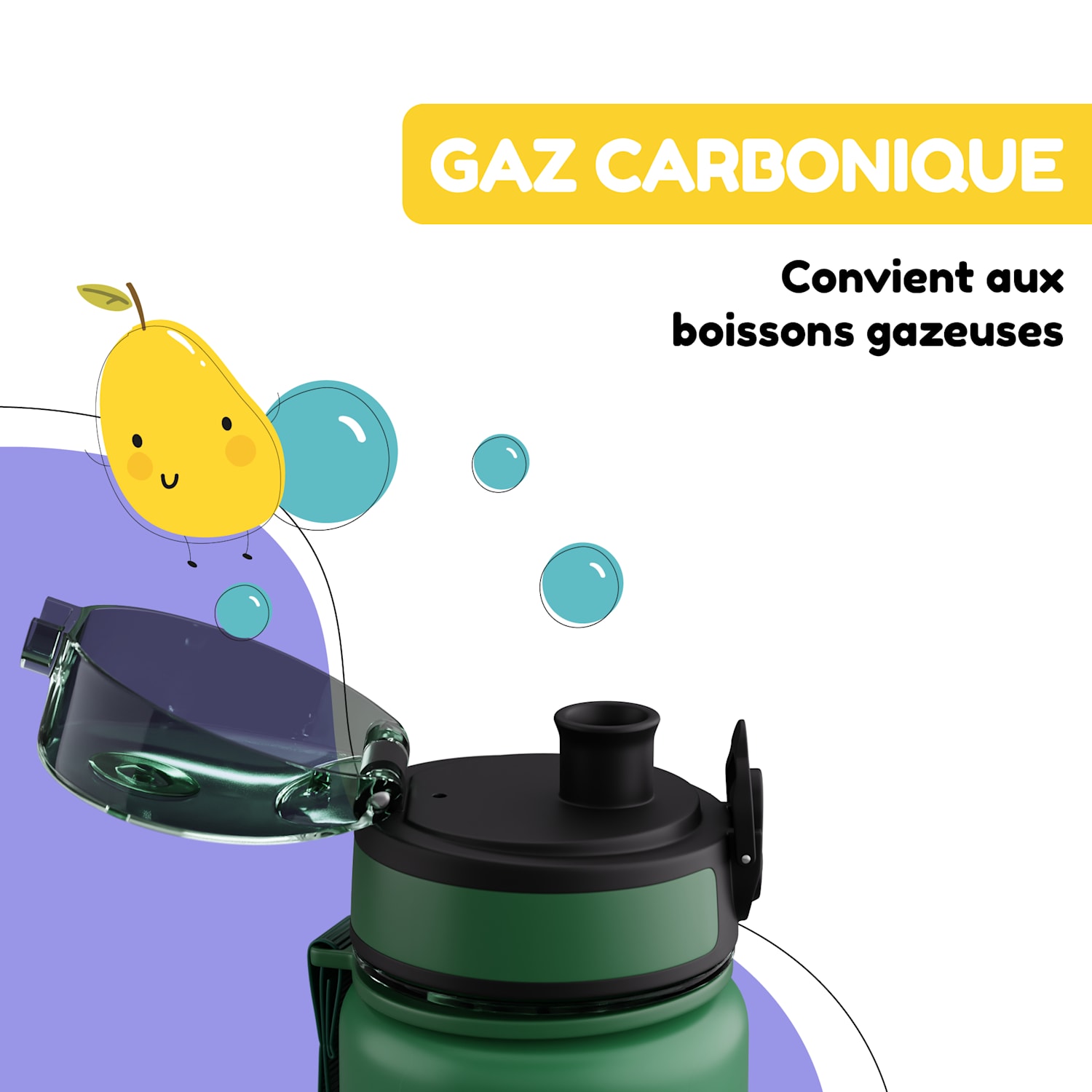 schmatzfatz gourde de sport 500 ml 24 cm Tritan 500 ml | Dark Green Jungle