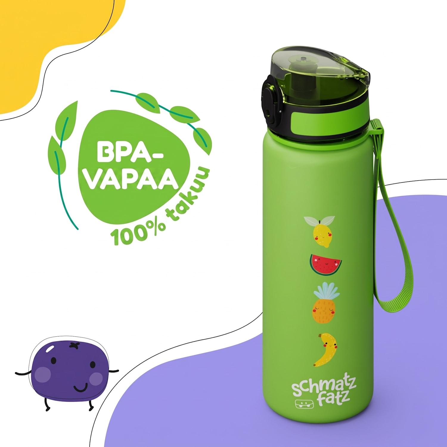 schmatzfatz-juomapullo urheilupullo 500 ml 24 cm Tritan 500 ml | Green Fruit